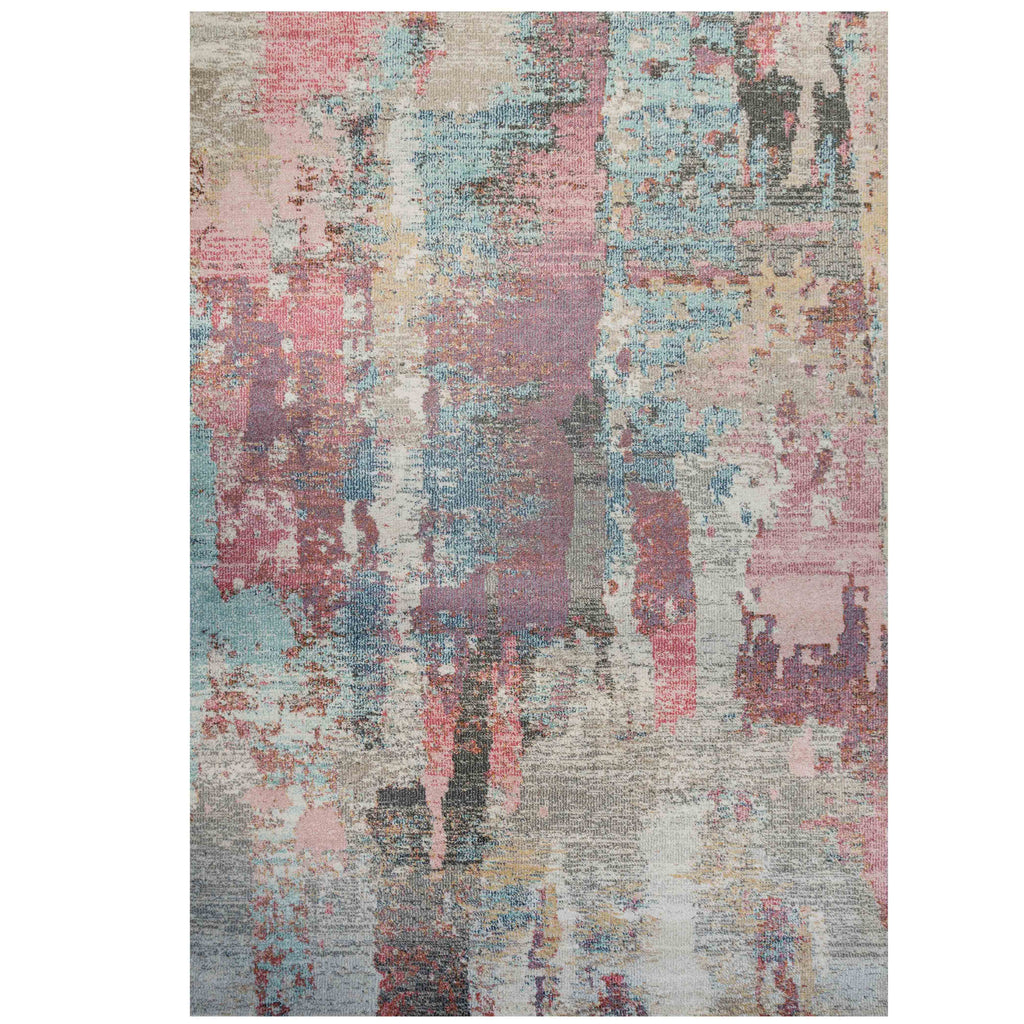 Soft Abstract Distressed Pink Living Room Rug - Wild
