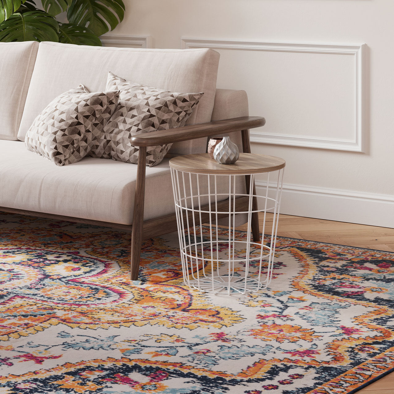 Multicolour Medallion Area Rug