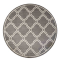 Circle Round Dark Grey Trellis Living Room Rug