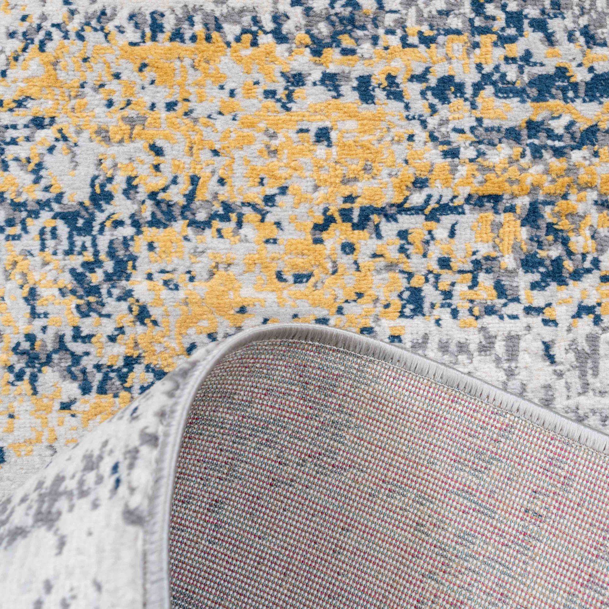 Distressed Ochre Yellow Pastel Soft Hall Runner Rug