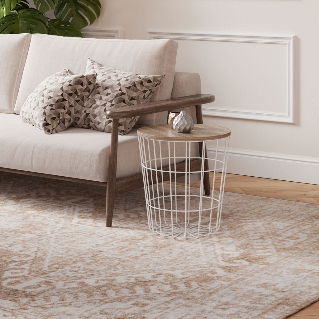 Beige Aztec Living Room Rug