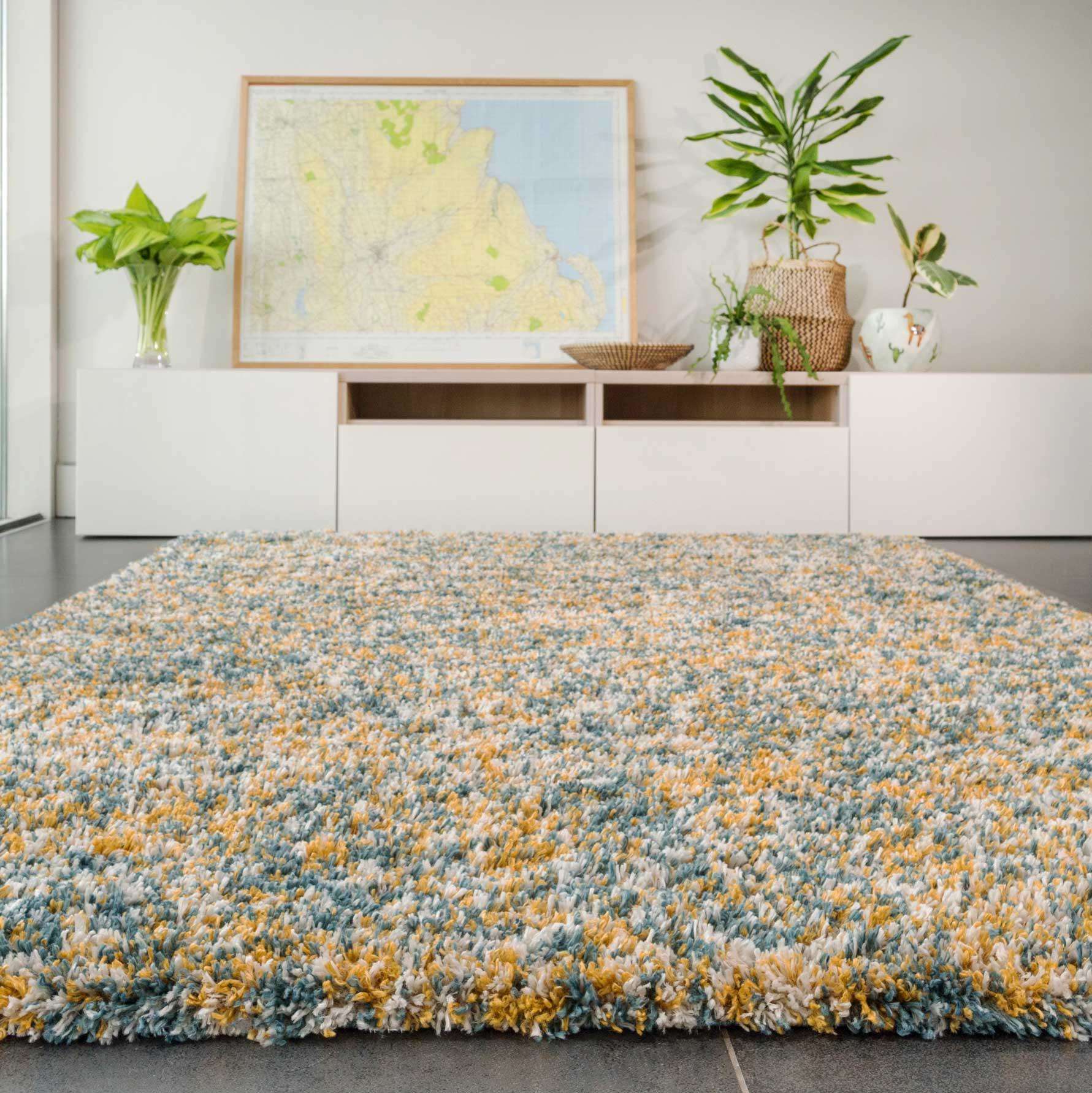 Soft Mottled Multicolour Shaggy Area Rug