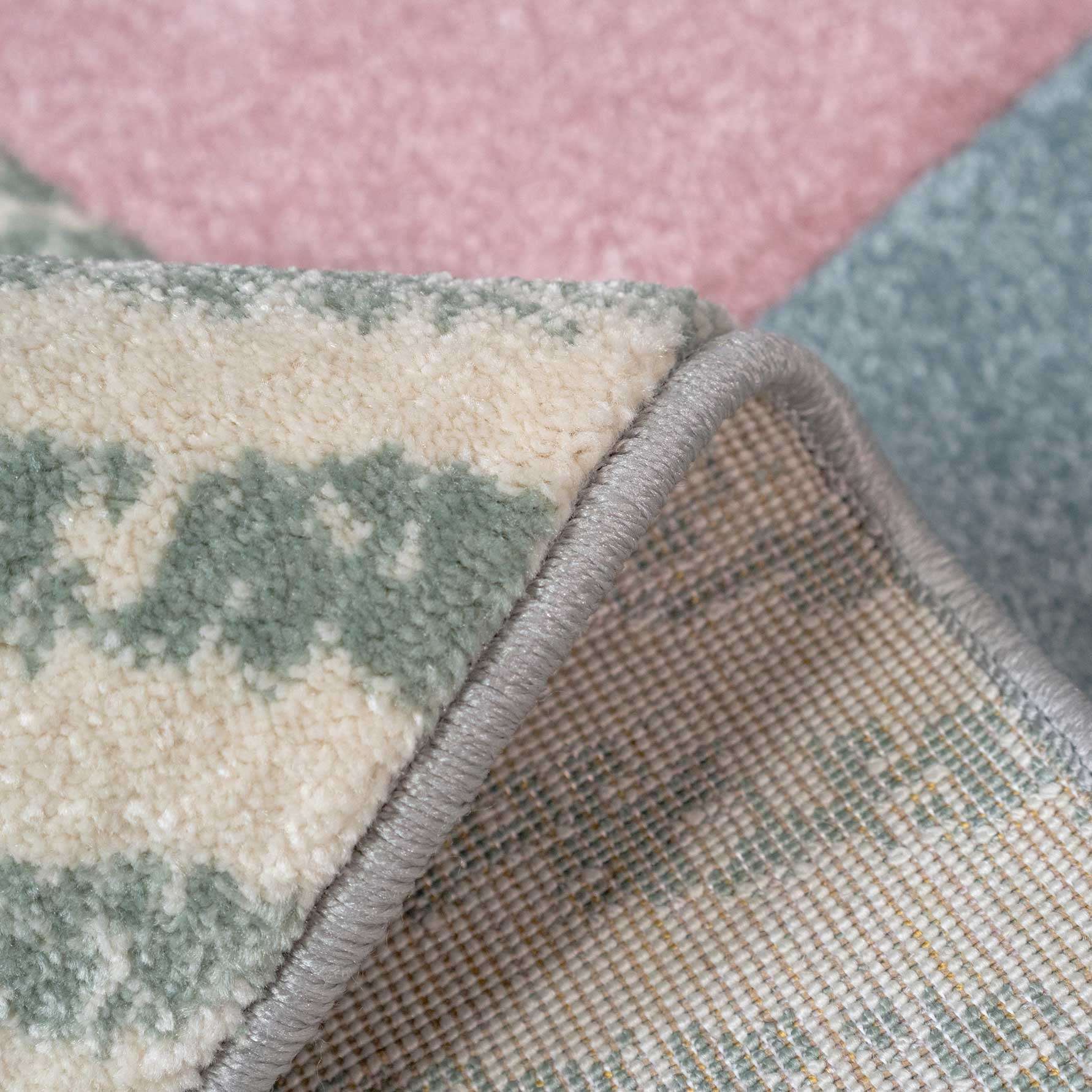 Multicoloured Pastel Abstract Runner Rug