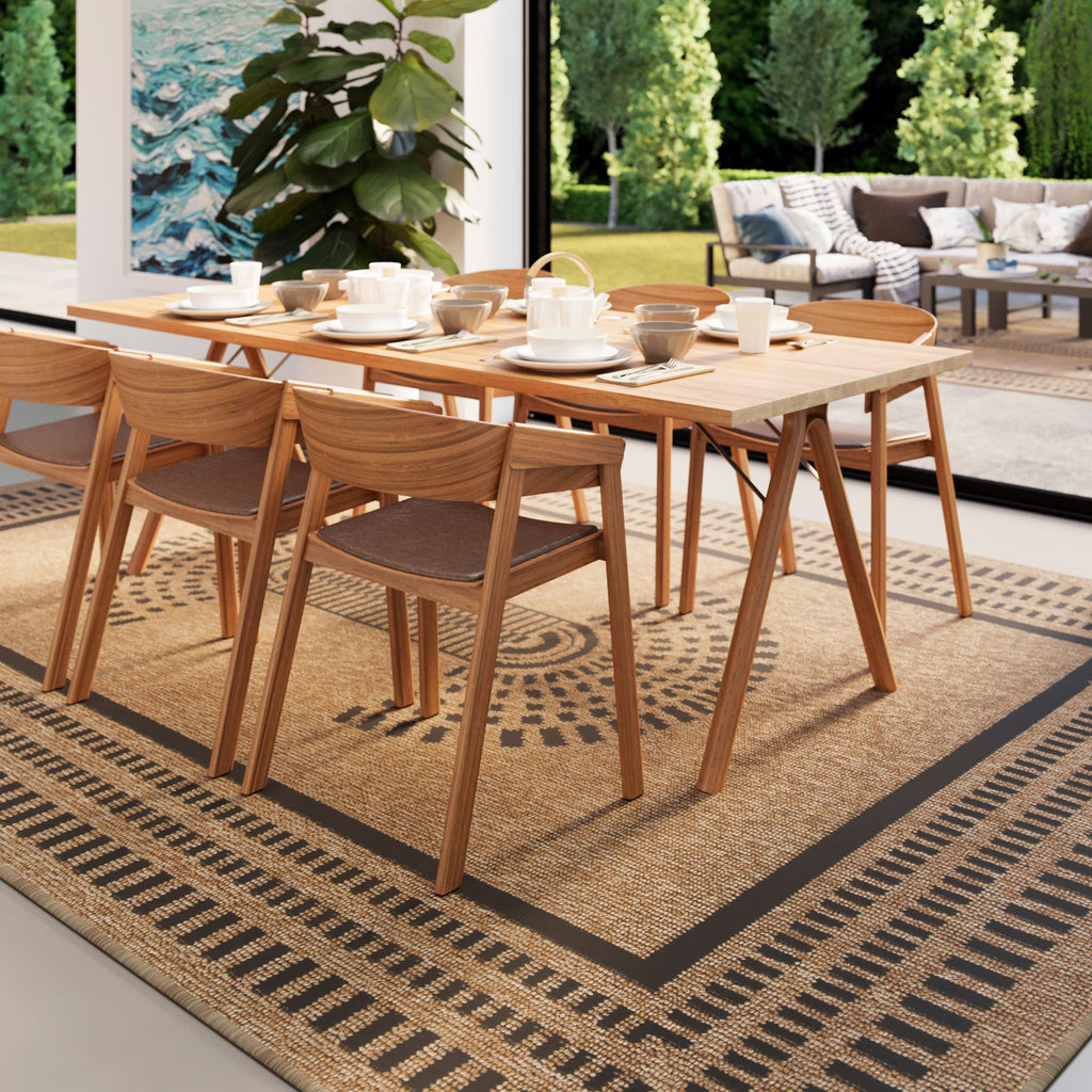 Jute Tone Aztec Area Rug - Prele