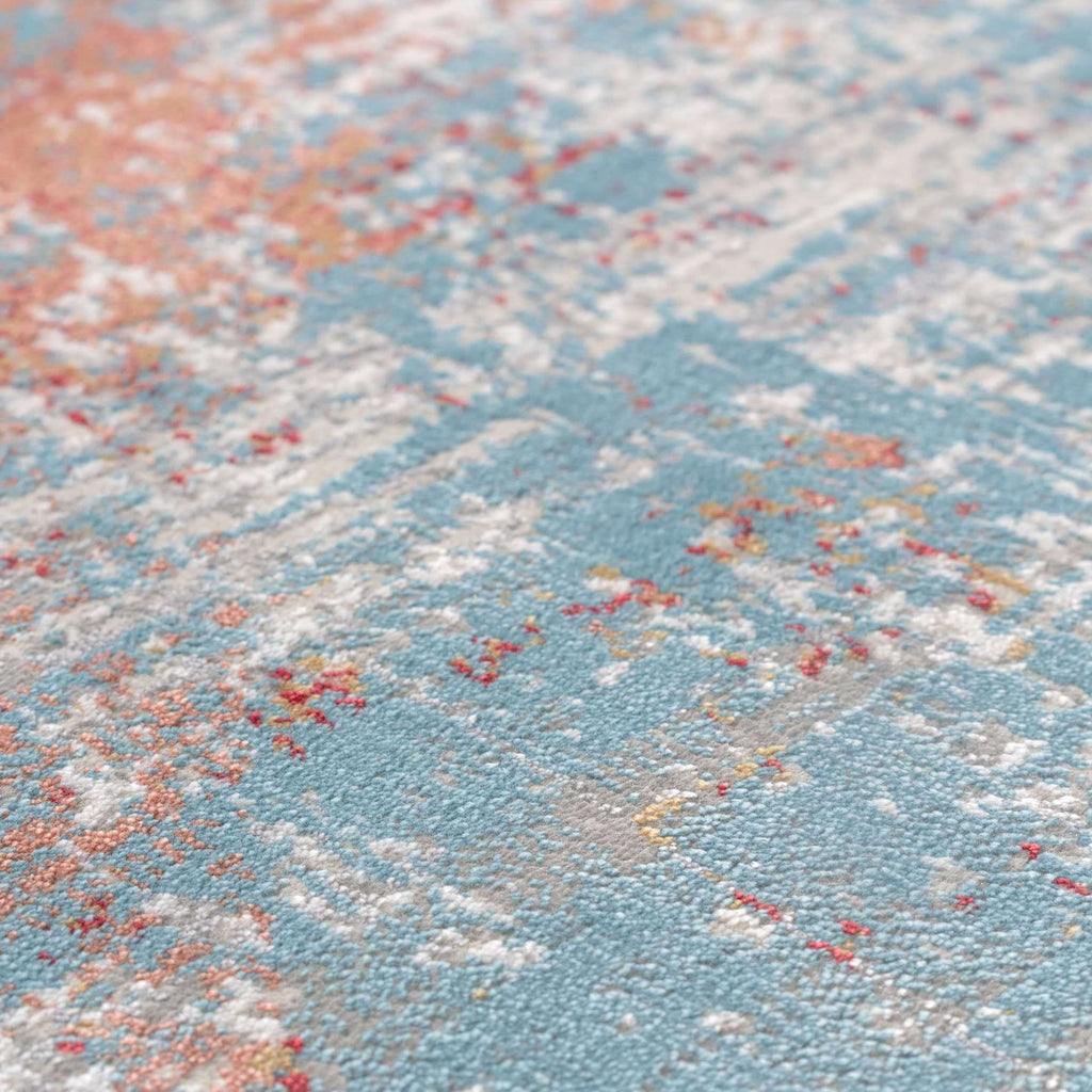 Blue Terracotta Abstract Canvas Area Rug - Rebel