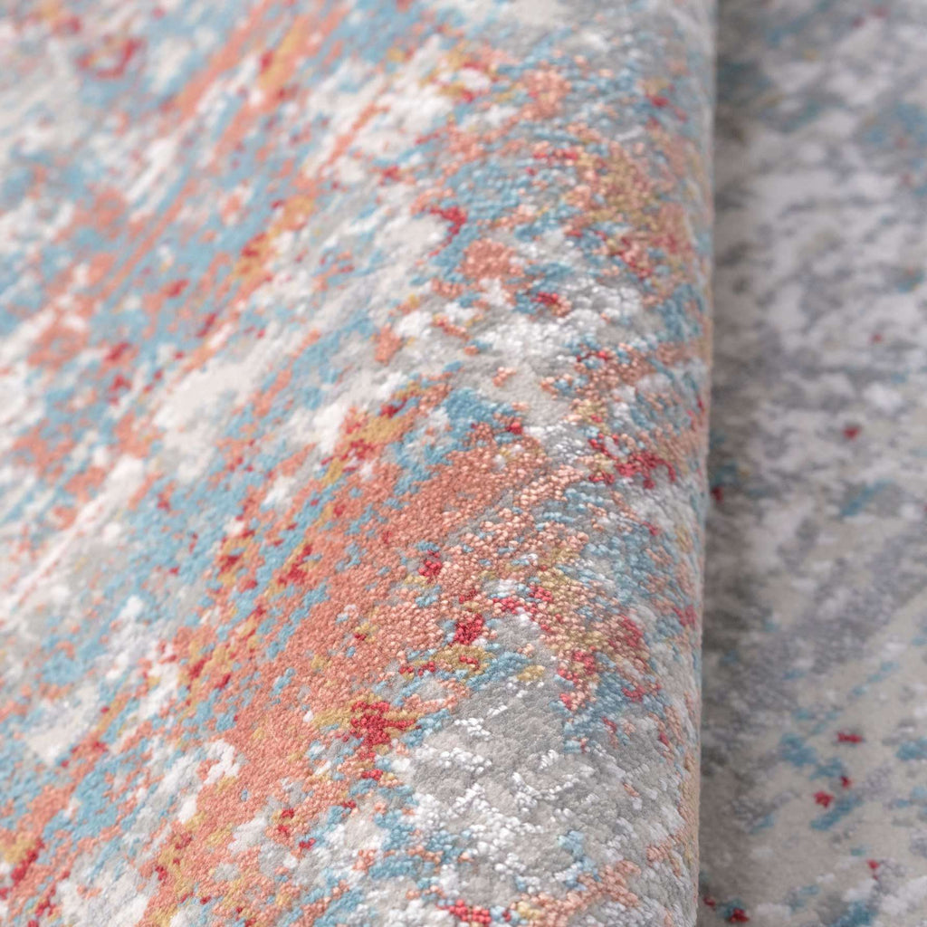 Blue Terracotta Abstract Canvas Area Rug - Rebel
