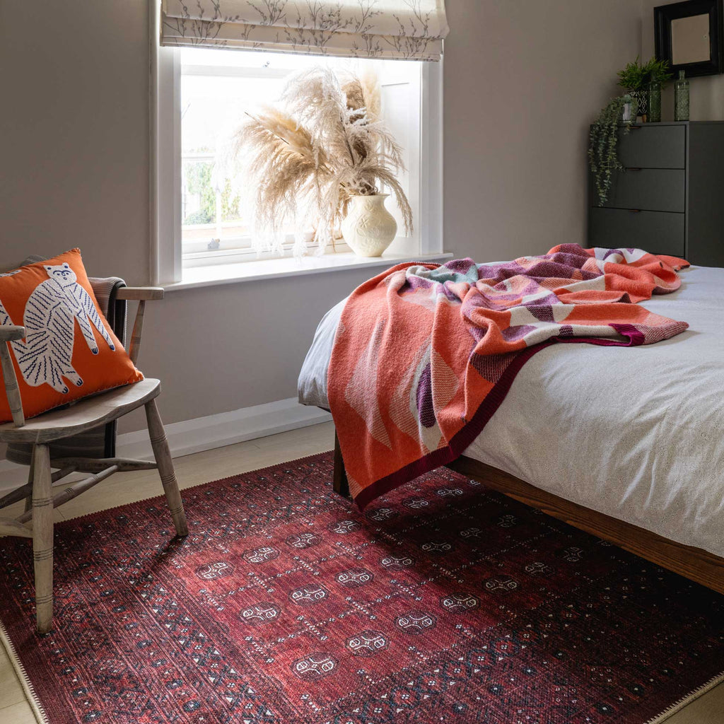 Flatwoven Washable Traditional Red Oriental Runner - Bannon