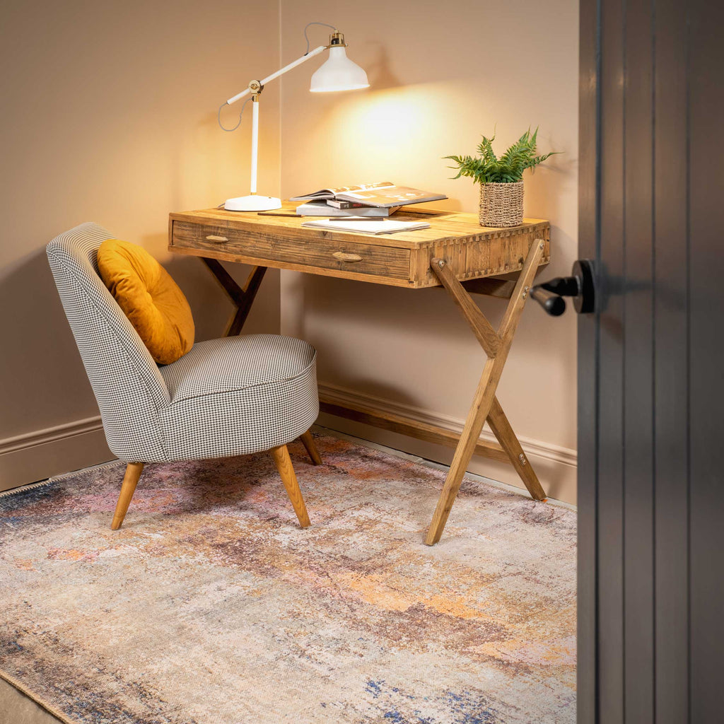 Flatwoven Washable Distressed Multicolour Area Rug - Carrie