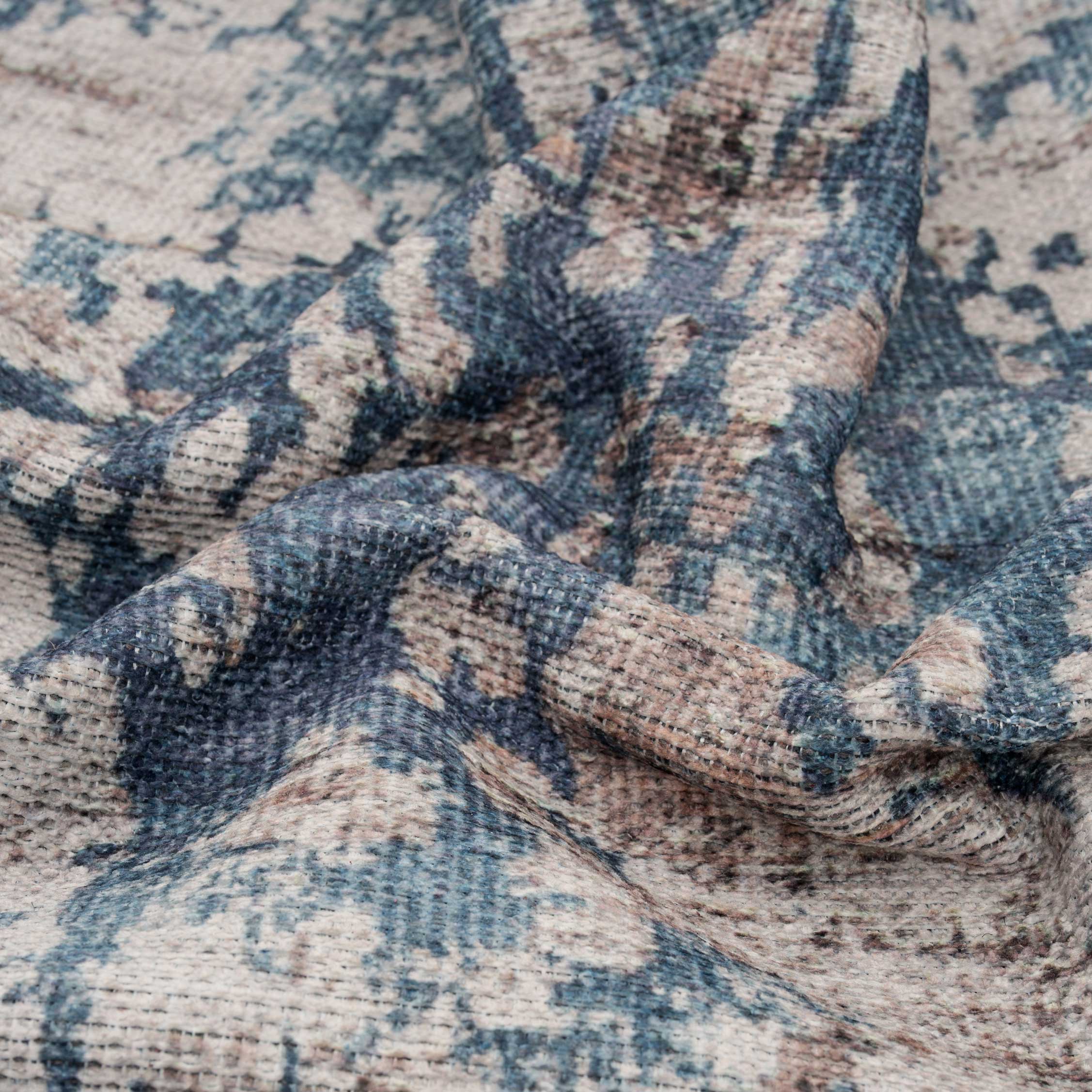 Flatwoven Washable Distressed Blue Runner - Dash