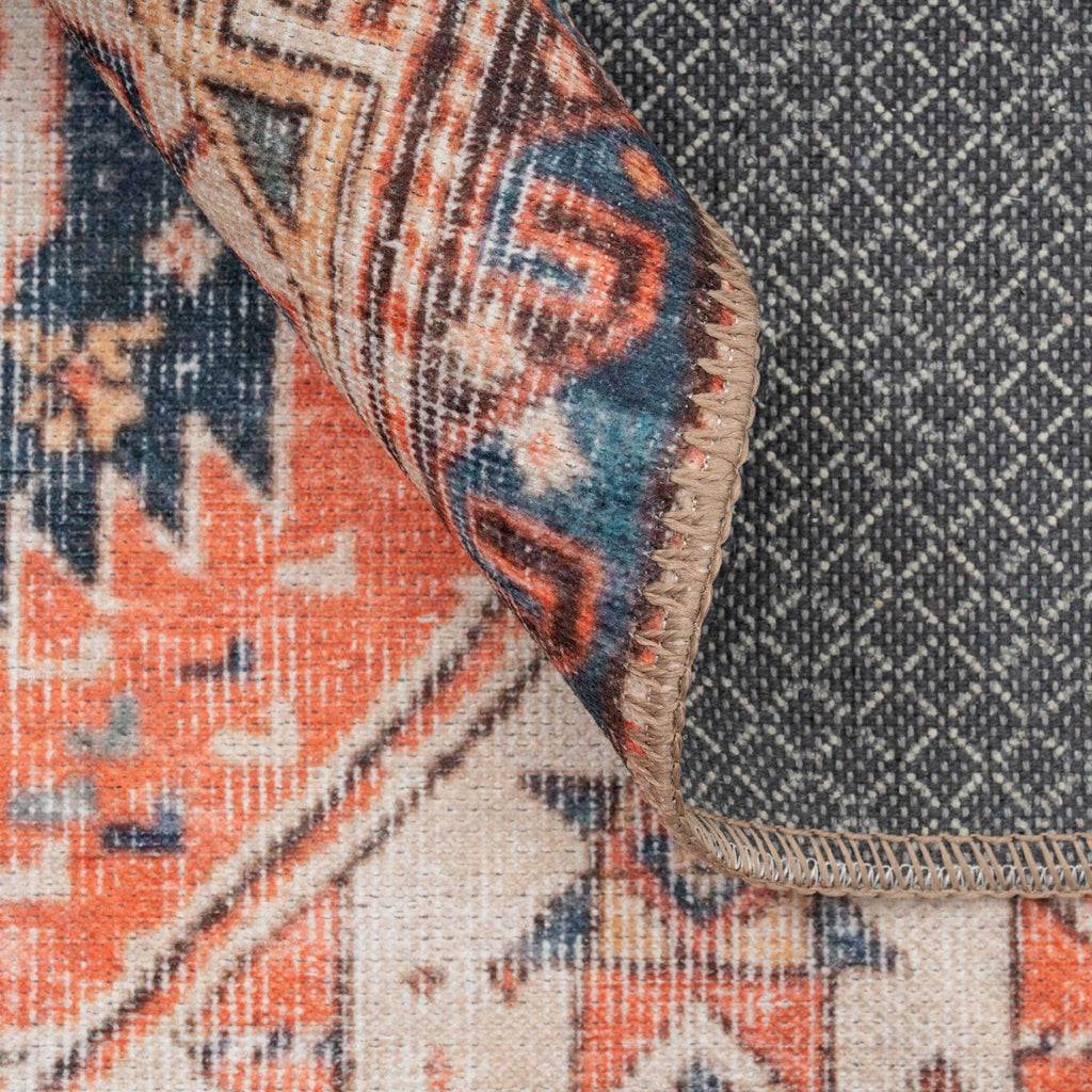 Flatwoven Washable Terracotta Boho Runner - Perla