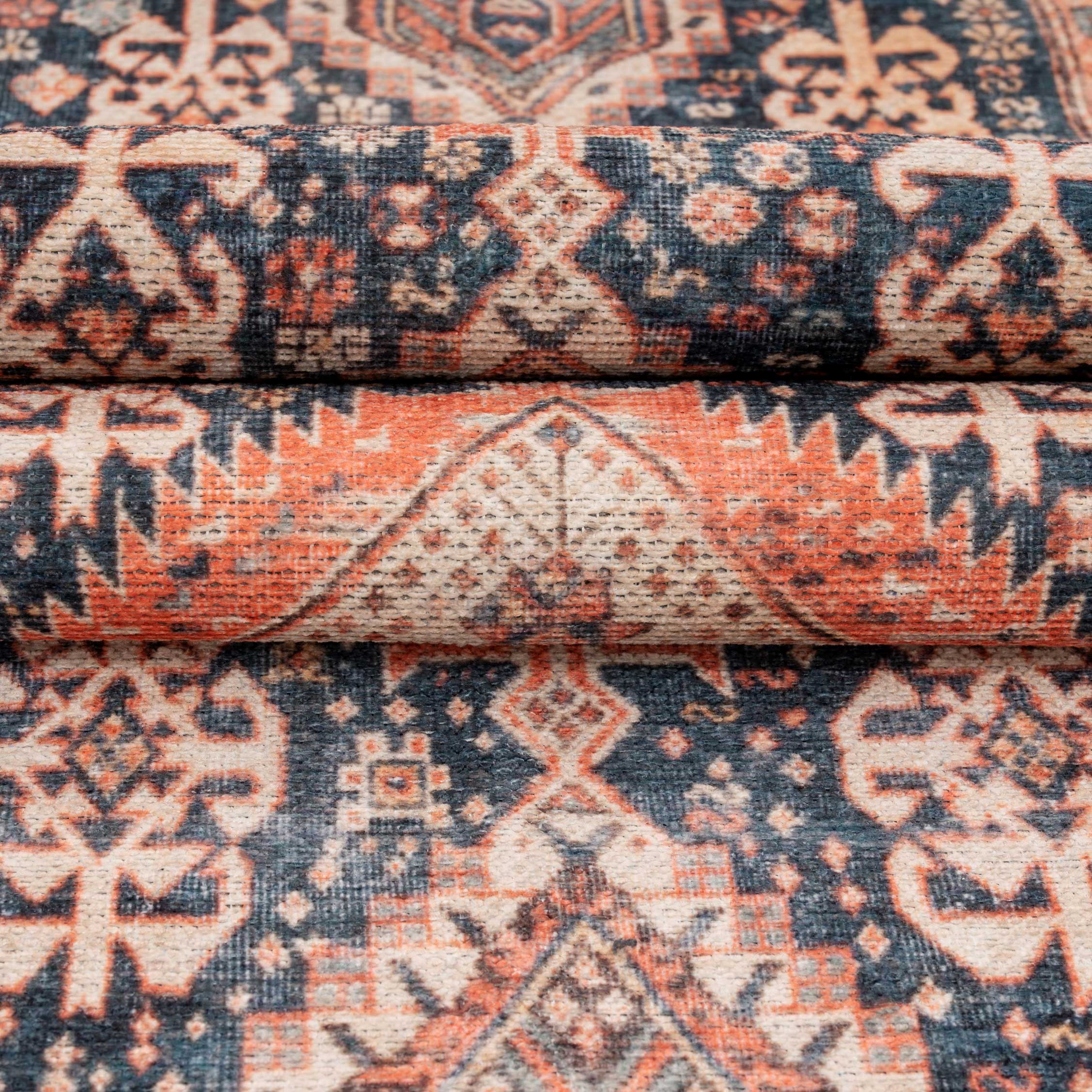 Flatwoven Washable Terracotta Boho Runner - Perla