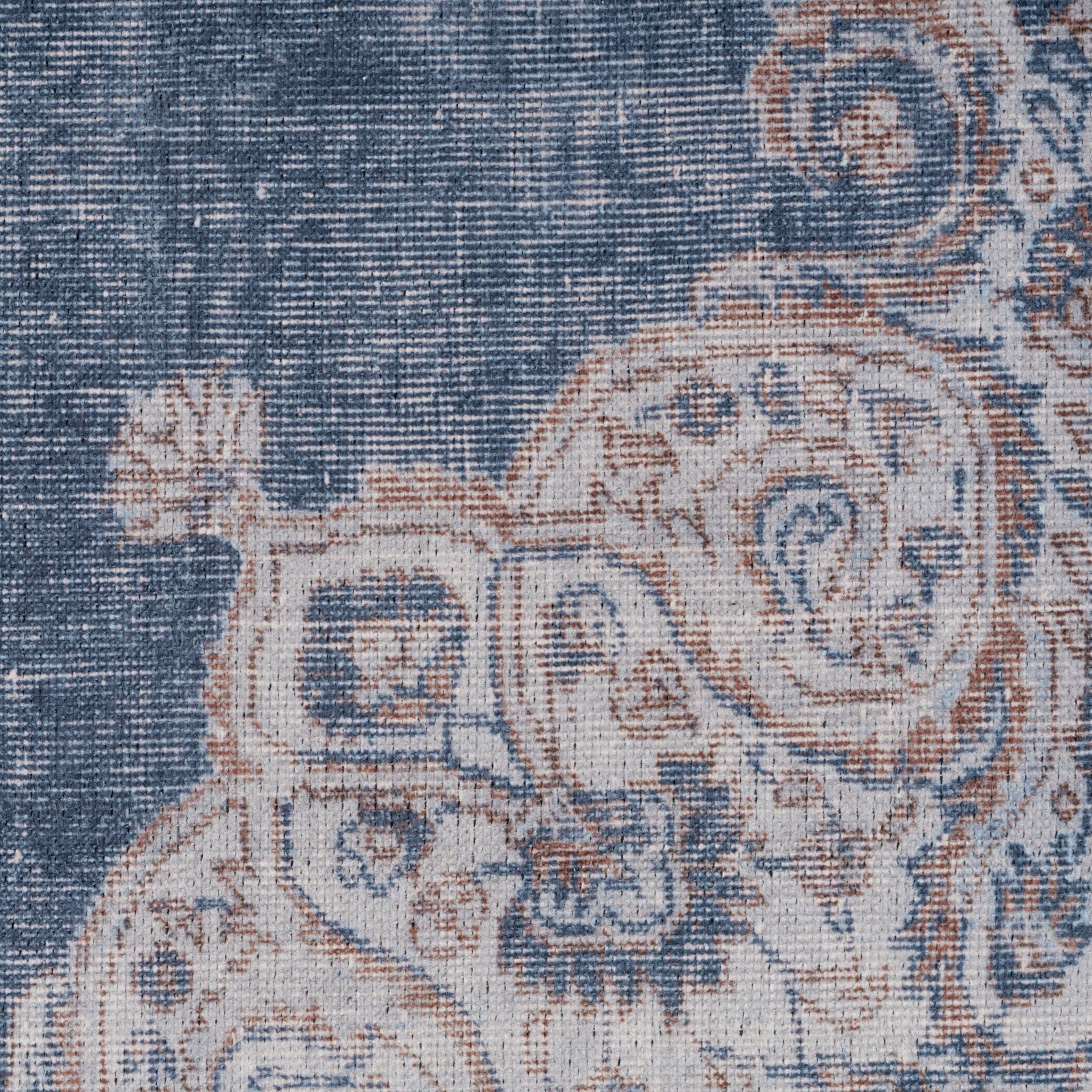 Flatwoven Washable Denim Blue Area Rug - Ballina