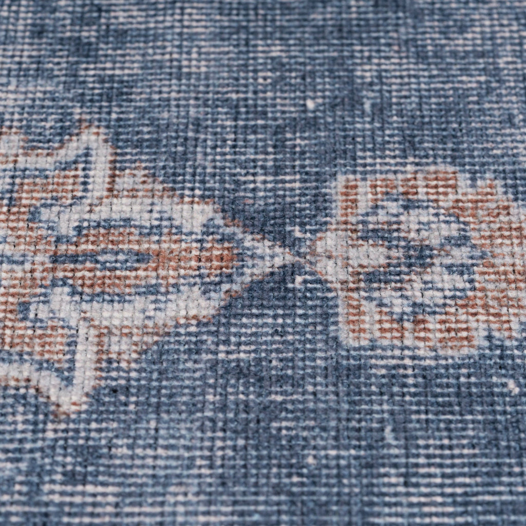 Flatwoven Washable Denim Blue Area Rug - Ballina