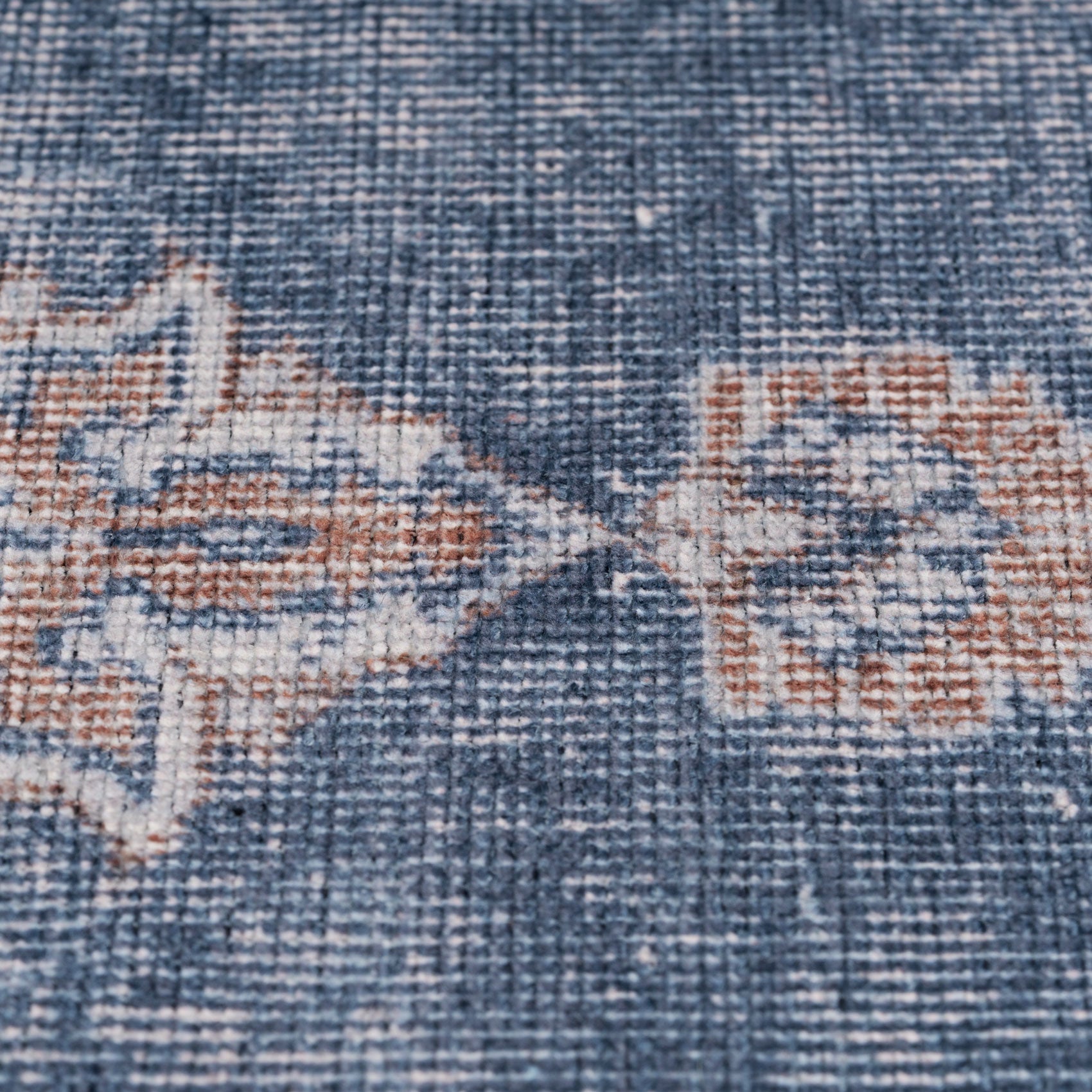 Flatwoven Washable Denim Blue Area Rug - Ballina