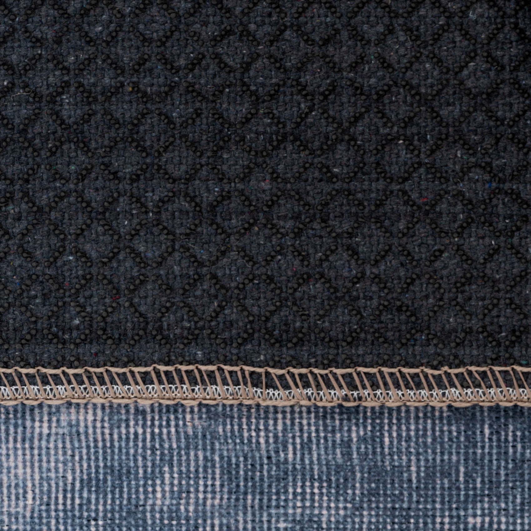 Flatwoven Washable Denim Blue Area Rug - Ballina