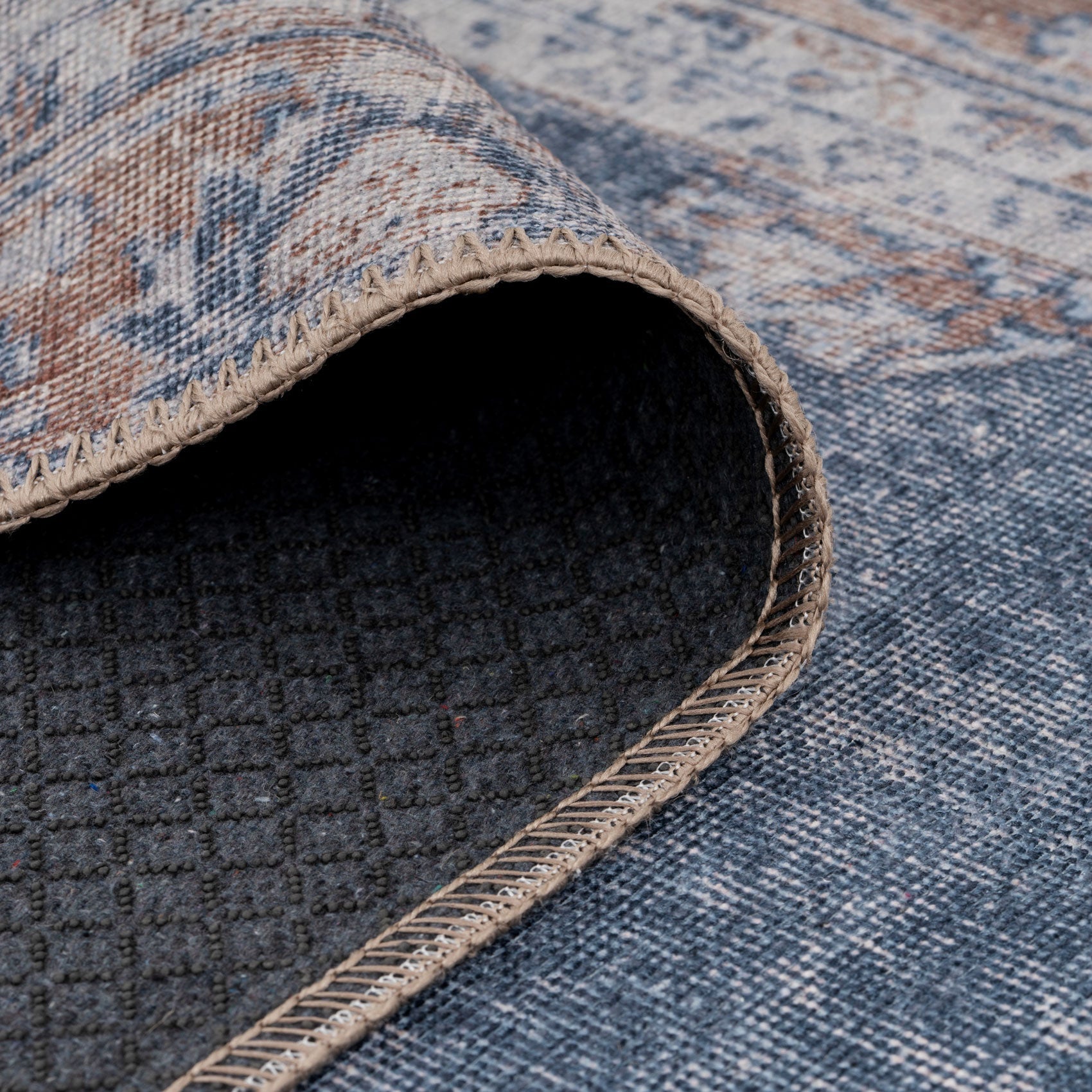 Flatwoven Washable Denim Blue Runner - Ballina