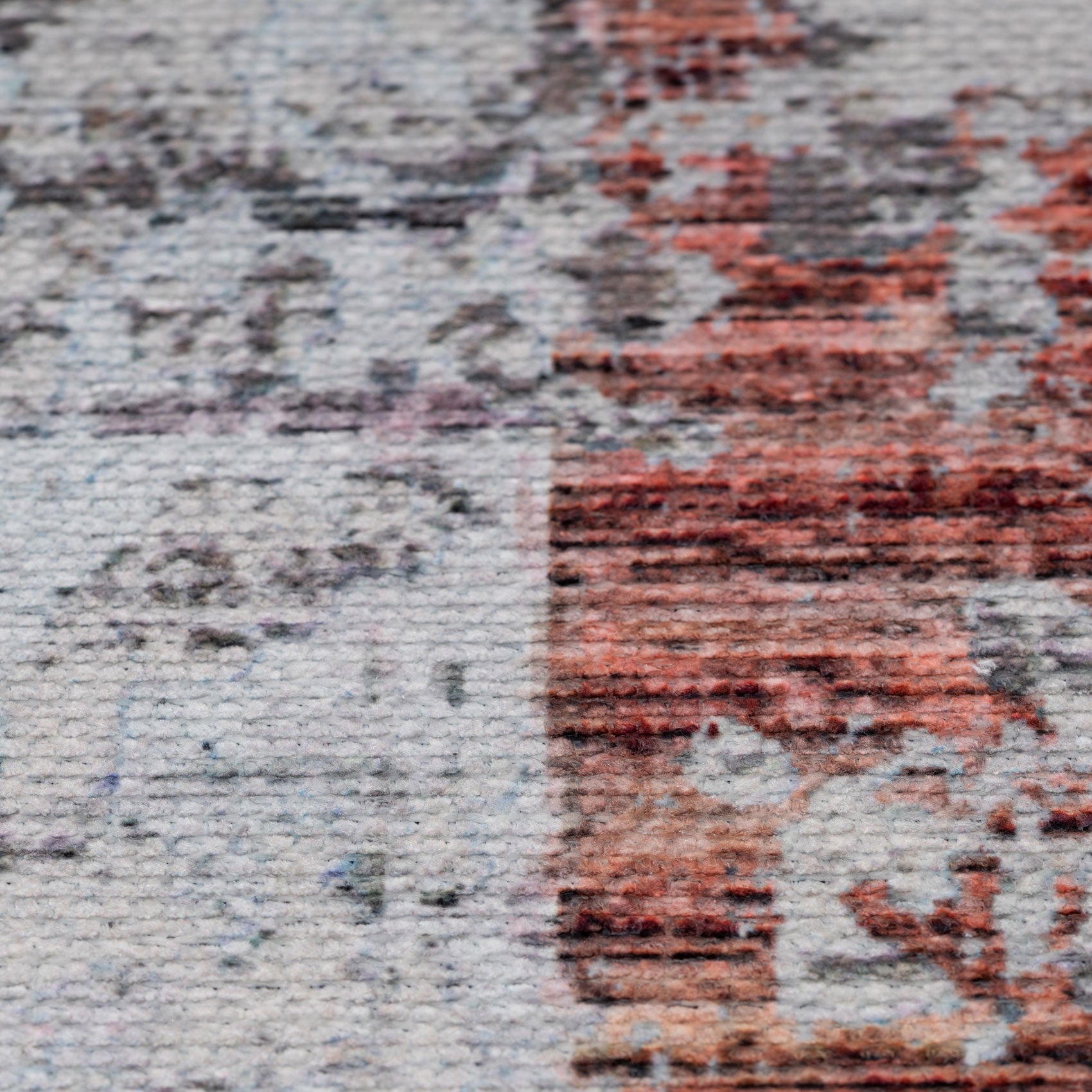 Flatwoven Washable Distressed Muted Coral Rug - Brady