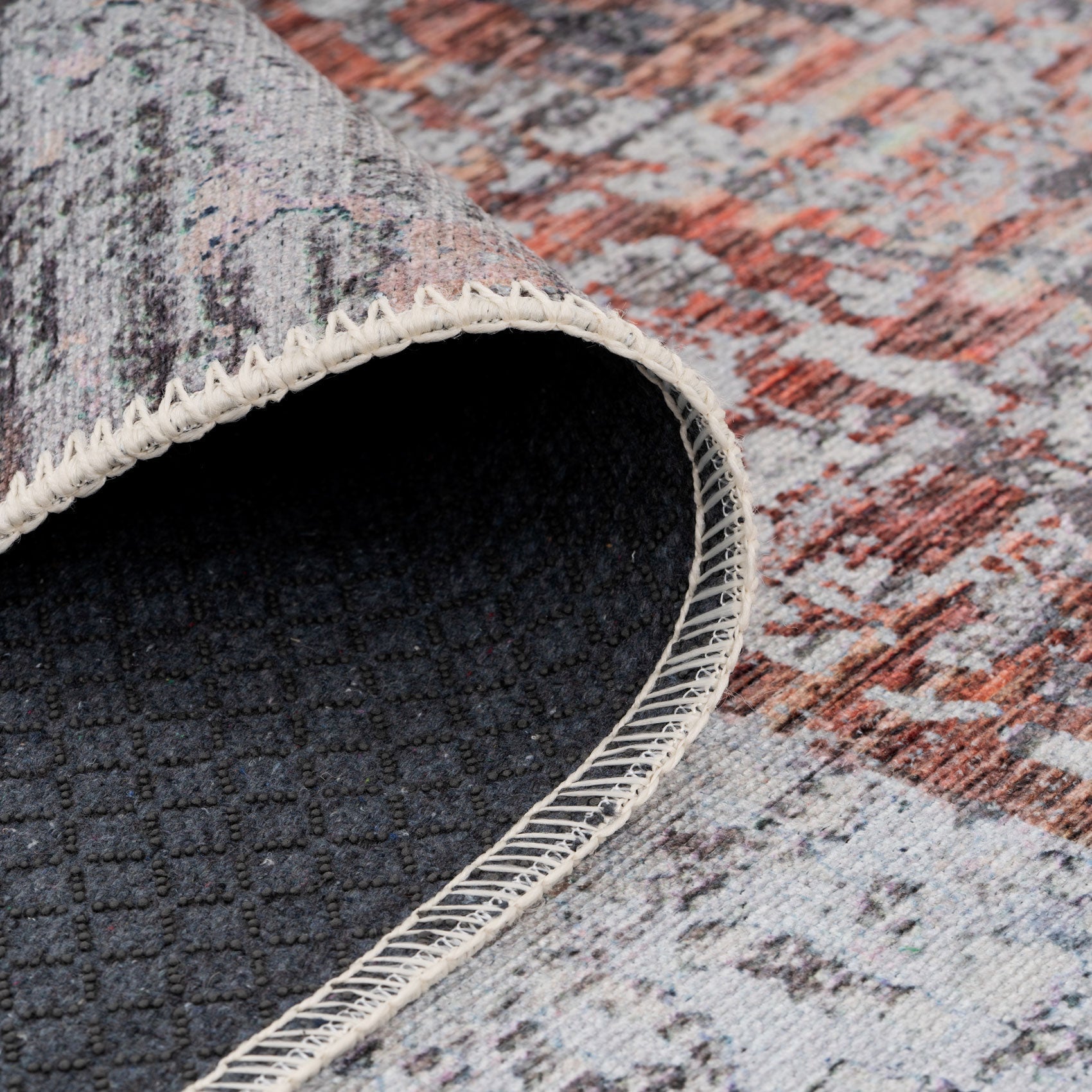 Flatwoven Washable Muted Coral Runner - Brady