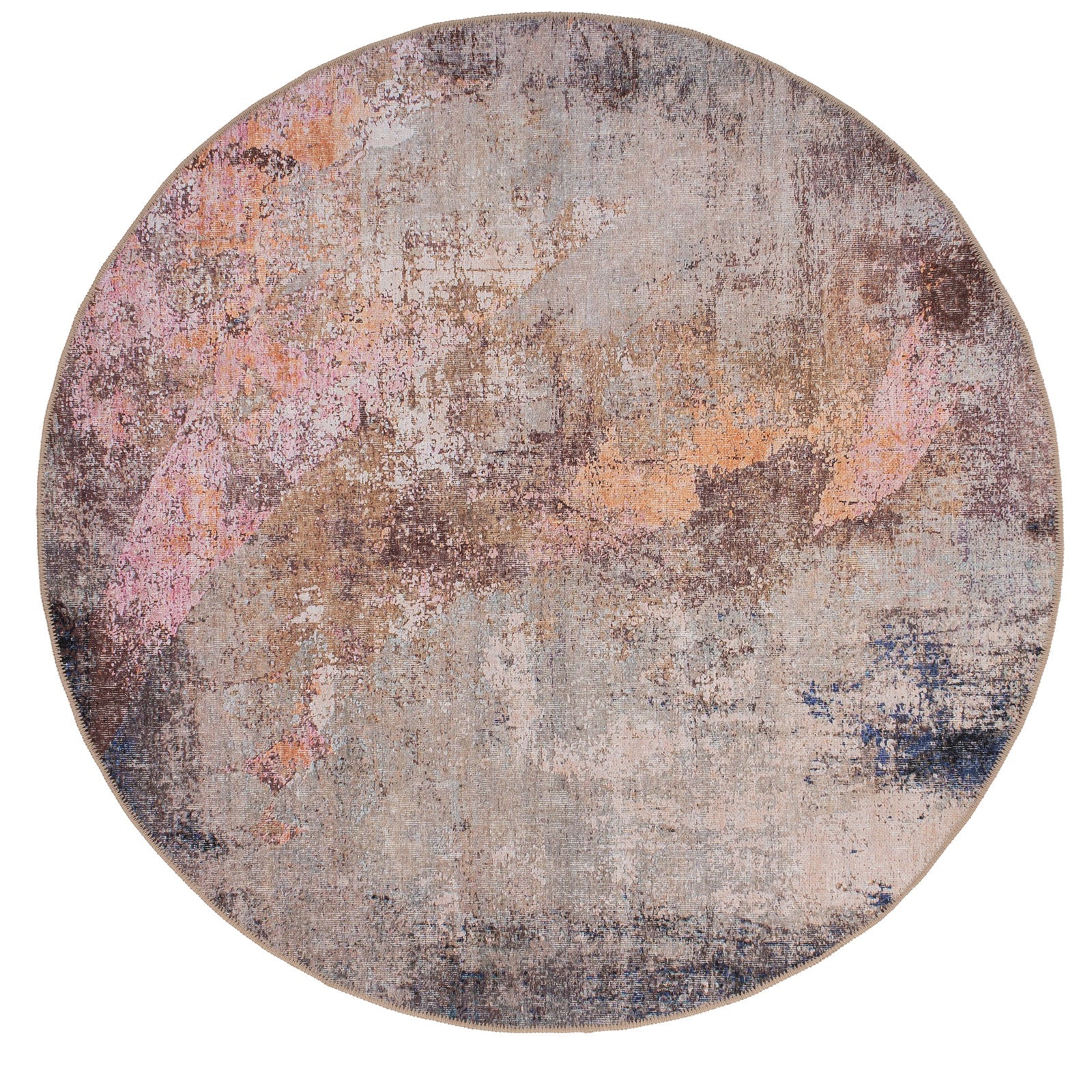 Flatwoven Washable Distressed Multicolour Area Rug - Carrie