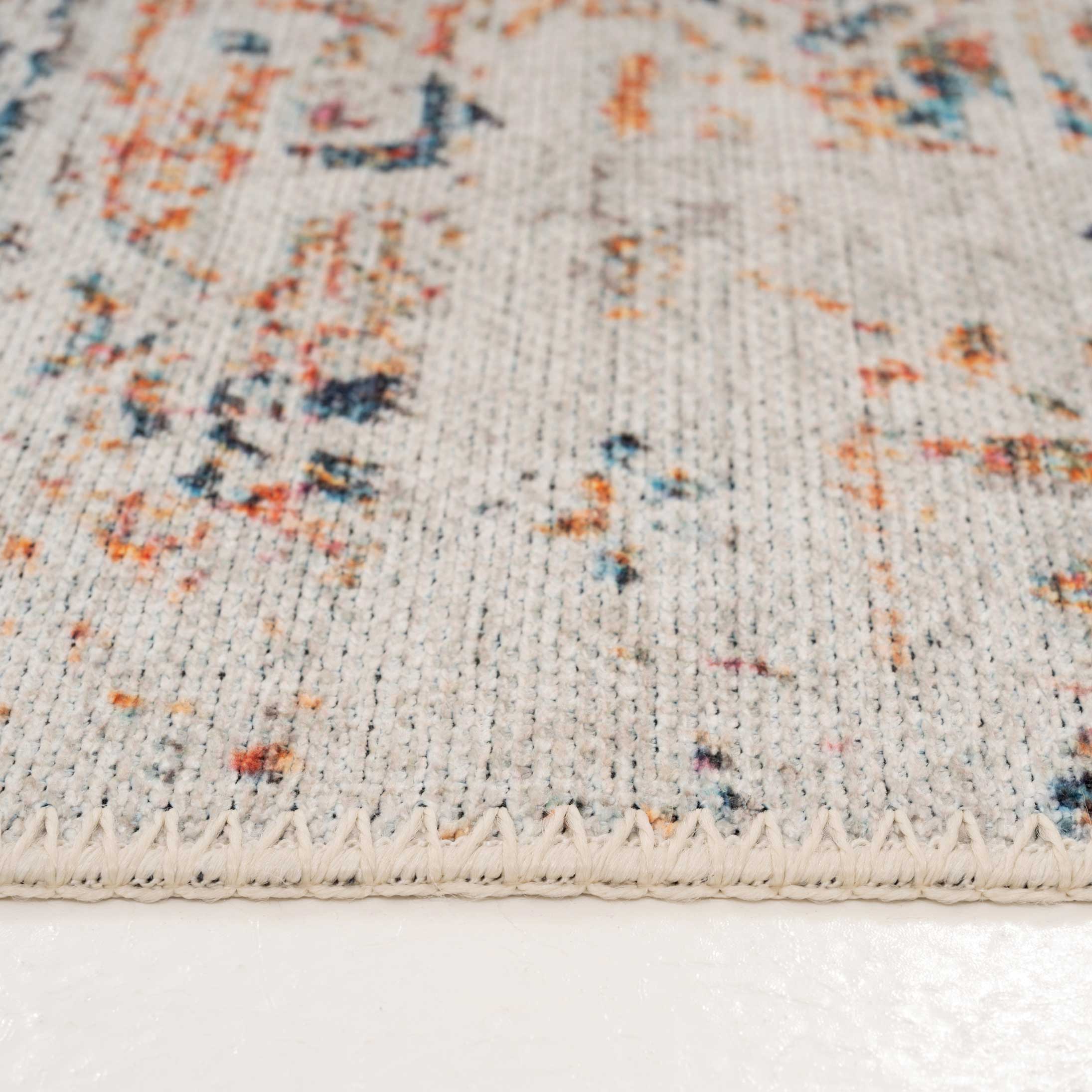 Flatwoven Washable Distressed Multicolour Area Rug - Cecilia