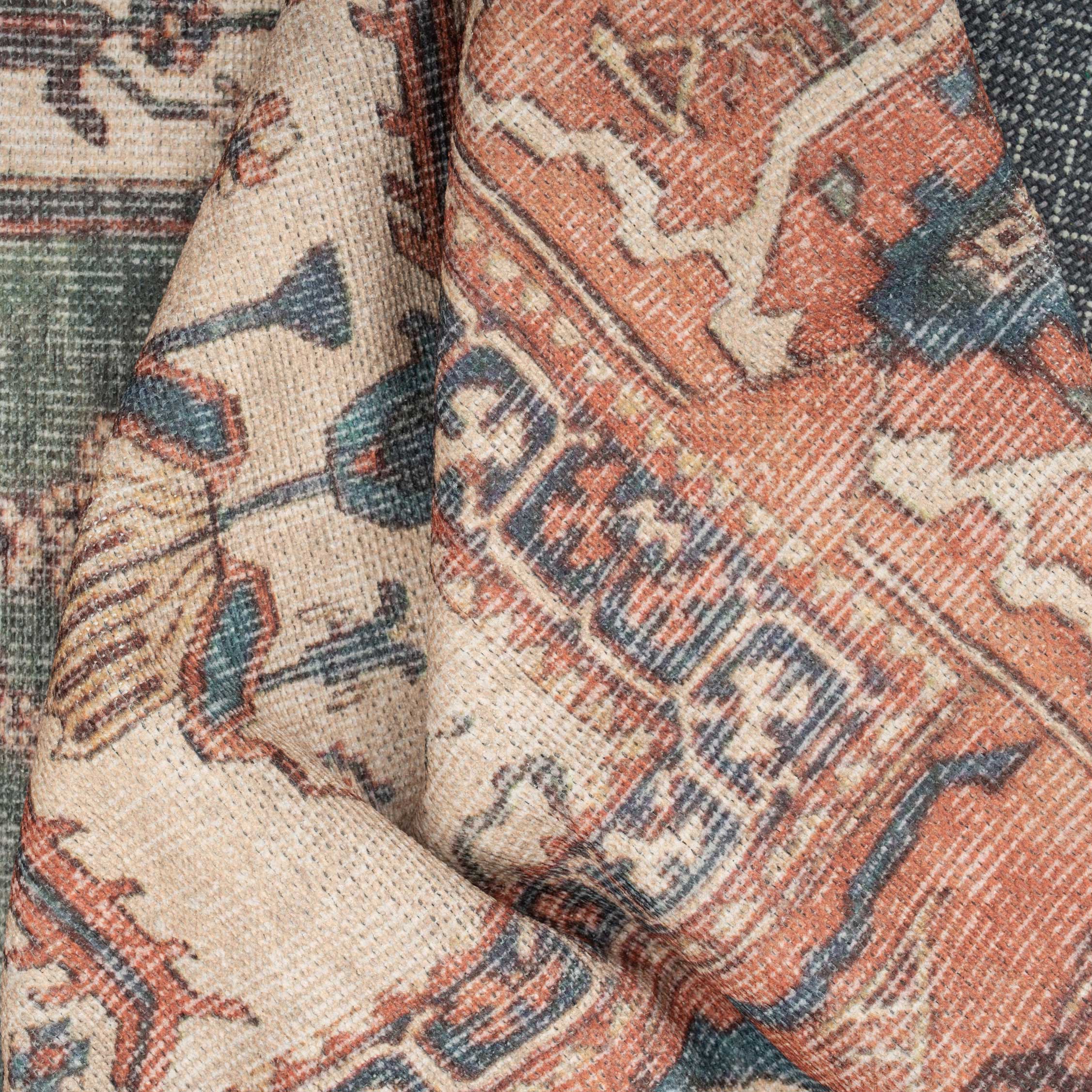 Flatwoven Washable Distressed Terracotta Circle Rug