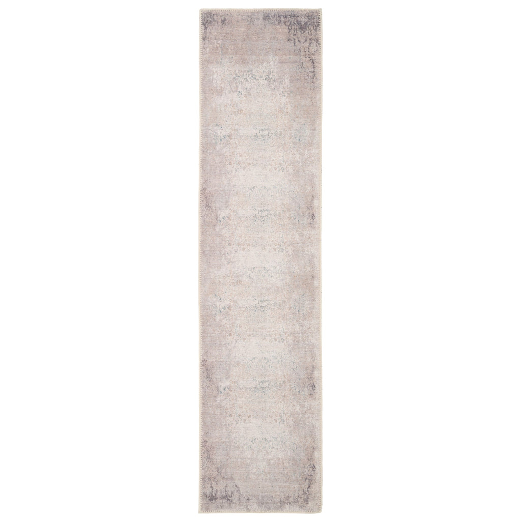 Flatwoven Washable Distressed Renaissance Grey Beige Runner - Fleur