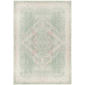 Flatwoven Washable Distressed Green Medallion Rug - Lottie