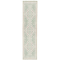 Flatwoven Washable Green Medallion Runner - Lottie