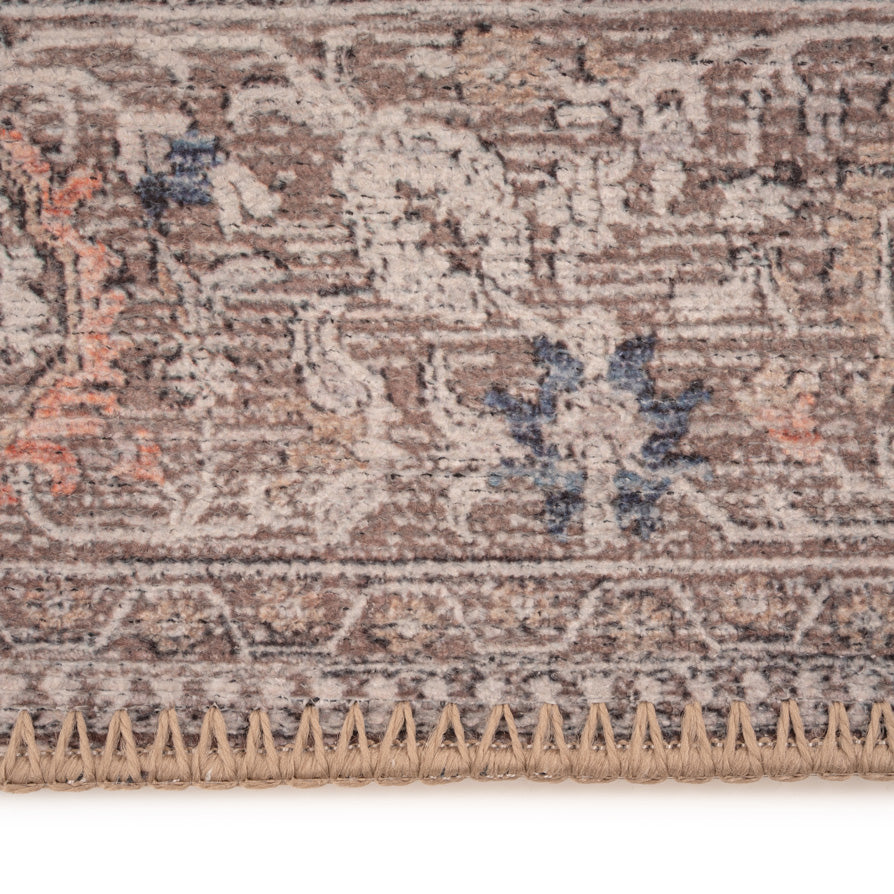 Flatwoven Washable Vintage Floral Runner - Macie
