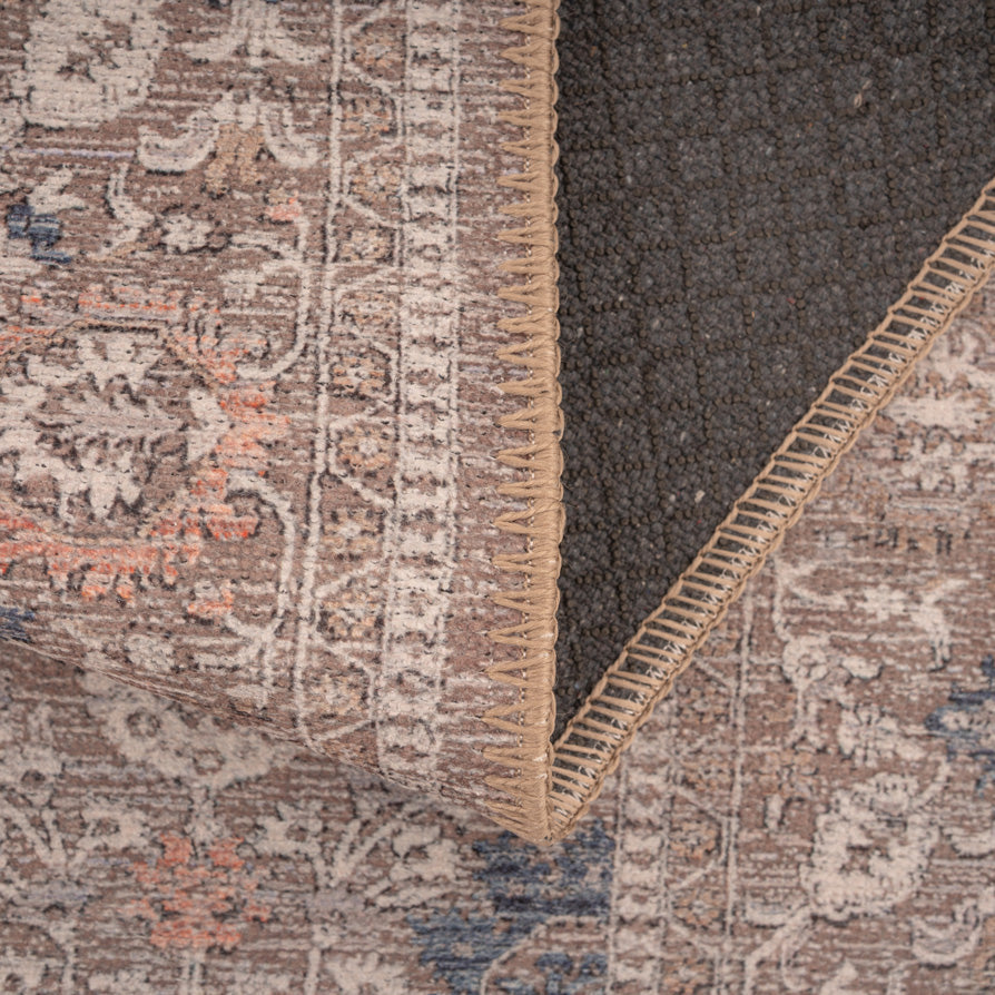 Flatwoven Washable Vintage Floral Runner - Macie