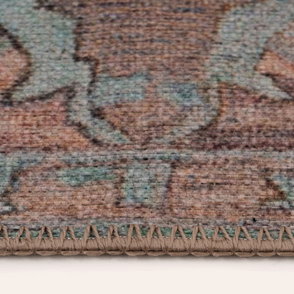 Flatwoven Washable Colourful Medallion Area Rug - Moyola