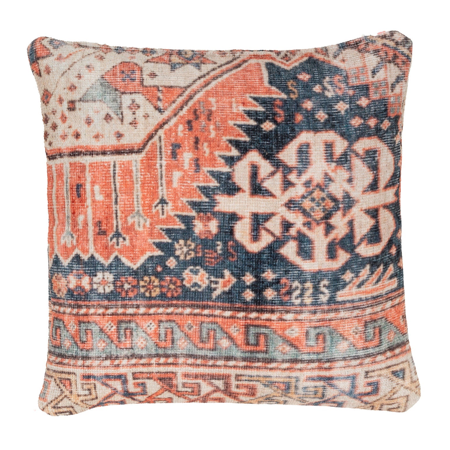 Flatwoven Washable Terracotta Distressed Boho Rug - Perla
