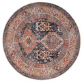 Flatwoven Washable Terracotta Distressed Circle Rug - Perla
