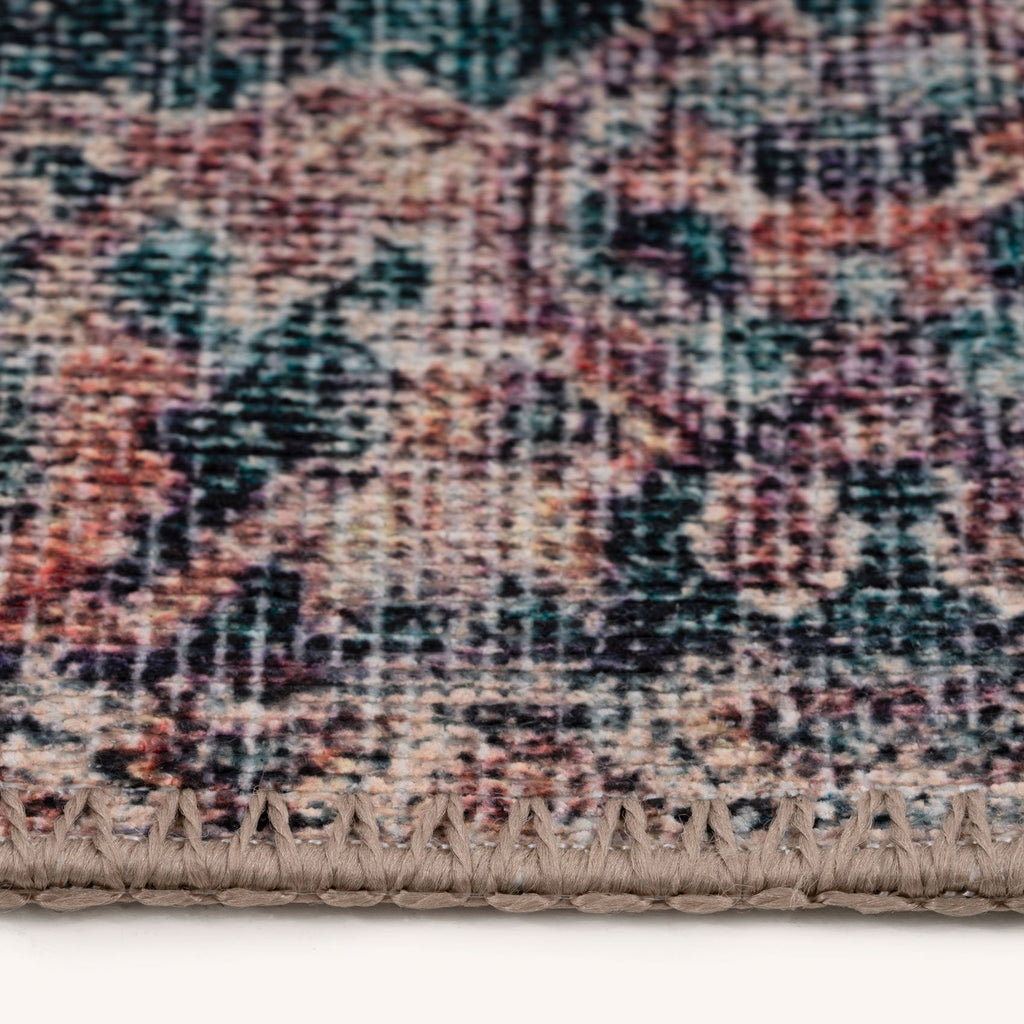 Flatwoven Washable Red Medallion Area Rug - Slaney
