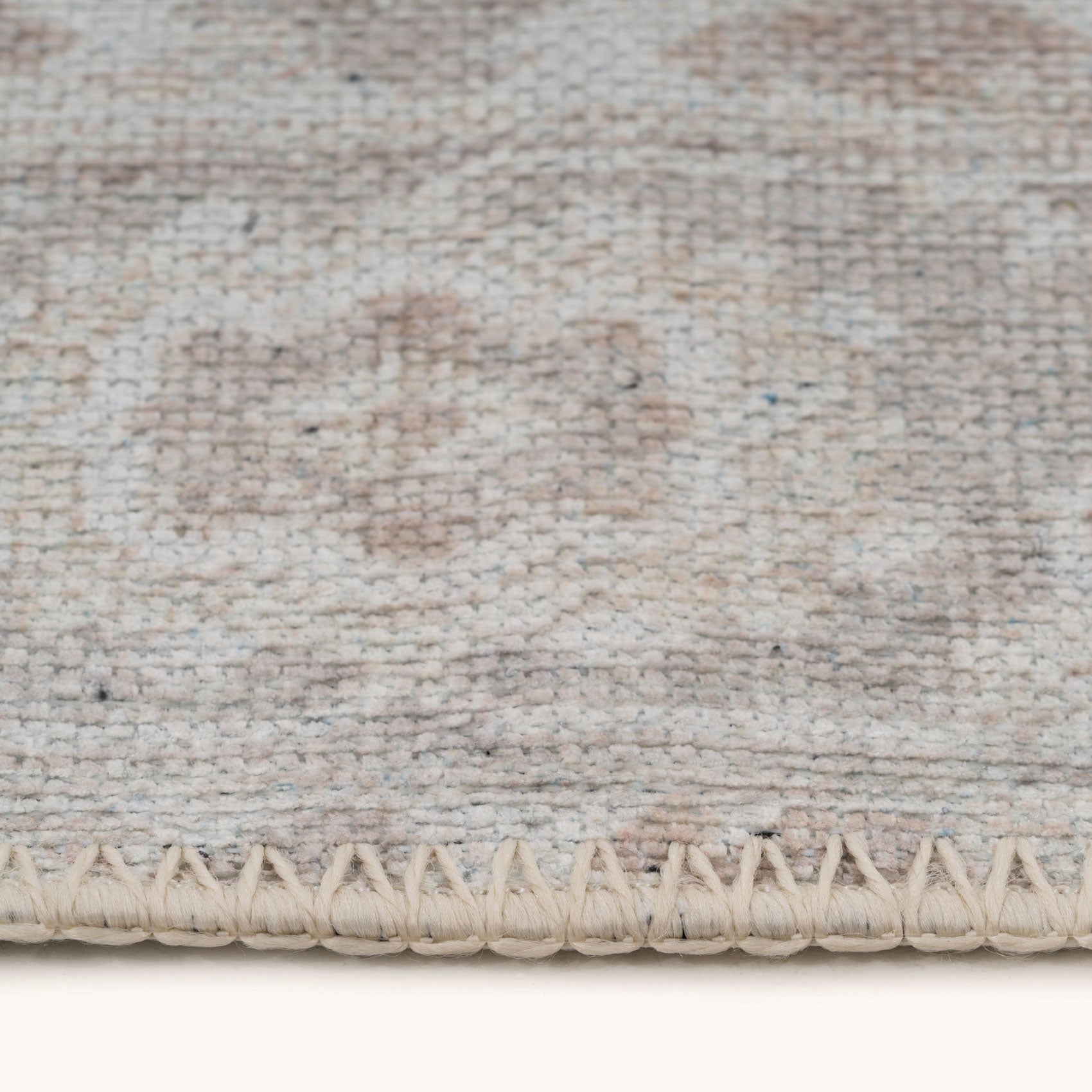 Flatwoven Washable Distressed Beige Runner - Tolka