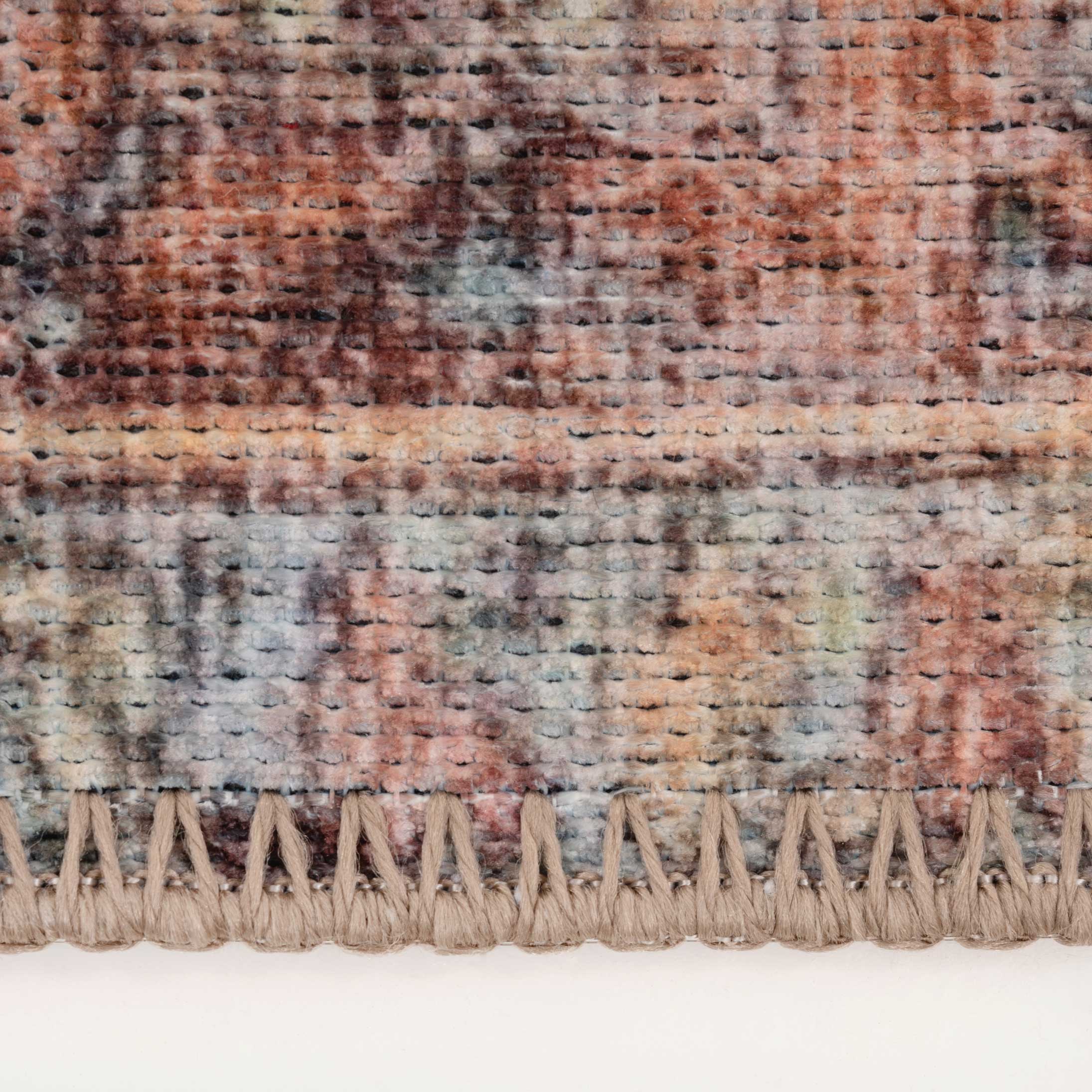 Flatwoven Washable Distressed Terracotta Aztec Runner - Yana