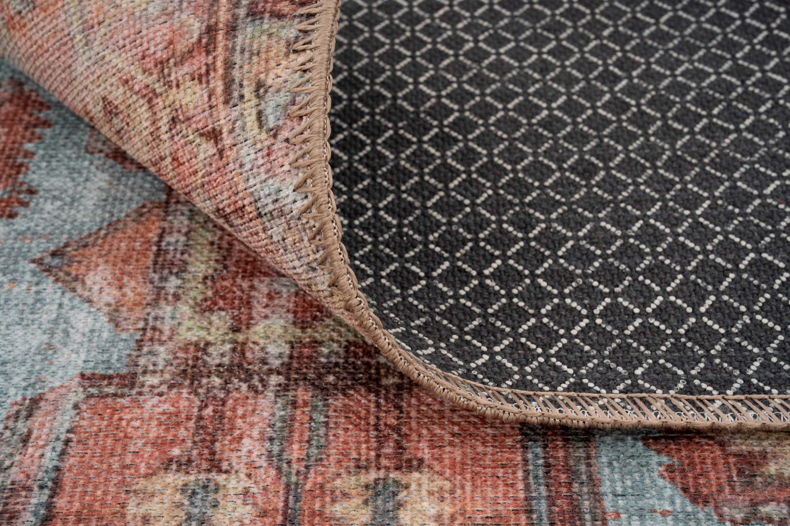 Flatwoven Washable Distressed Terracotta Aztec Runner - Yana
