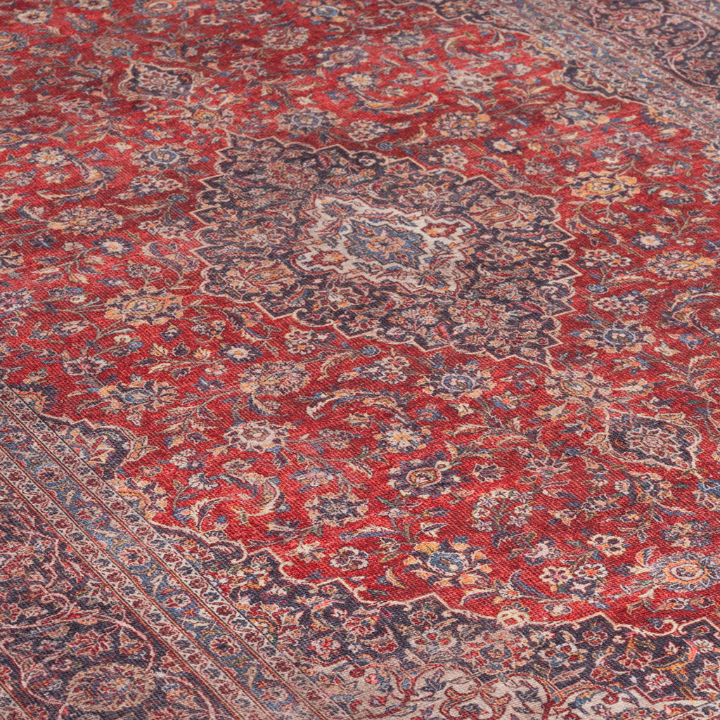 Flatwoven Washable Red Oriental Runner - Tullow