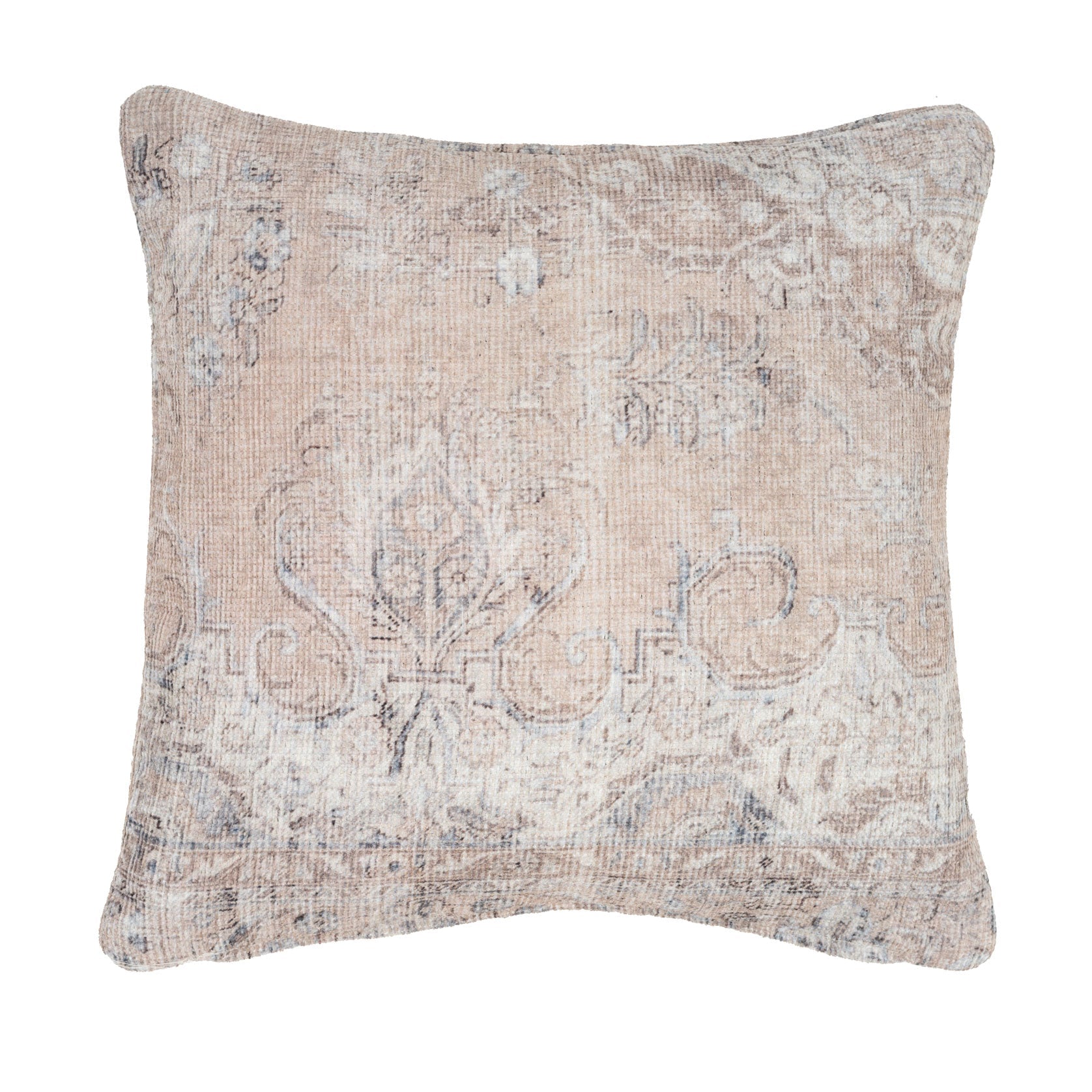 Flatwoven Washable Traditional Distressed Beige Rug - Zoe