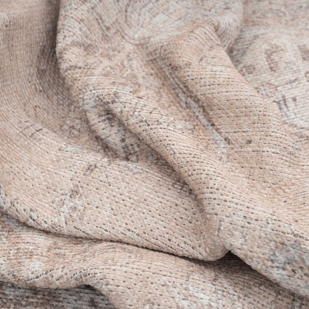 Flatwoven Washable Distressed Beige Runner - Zoe