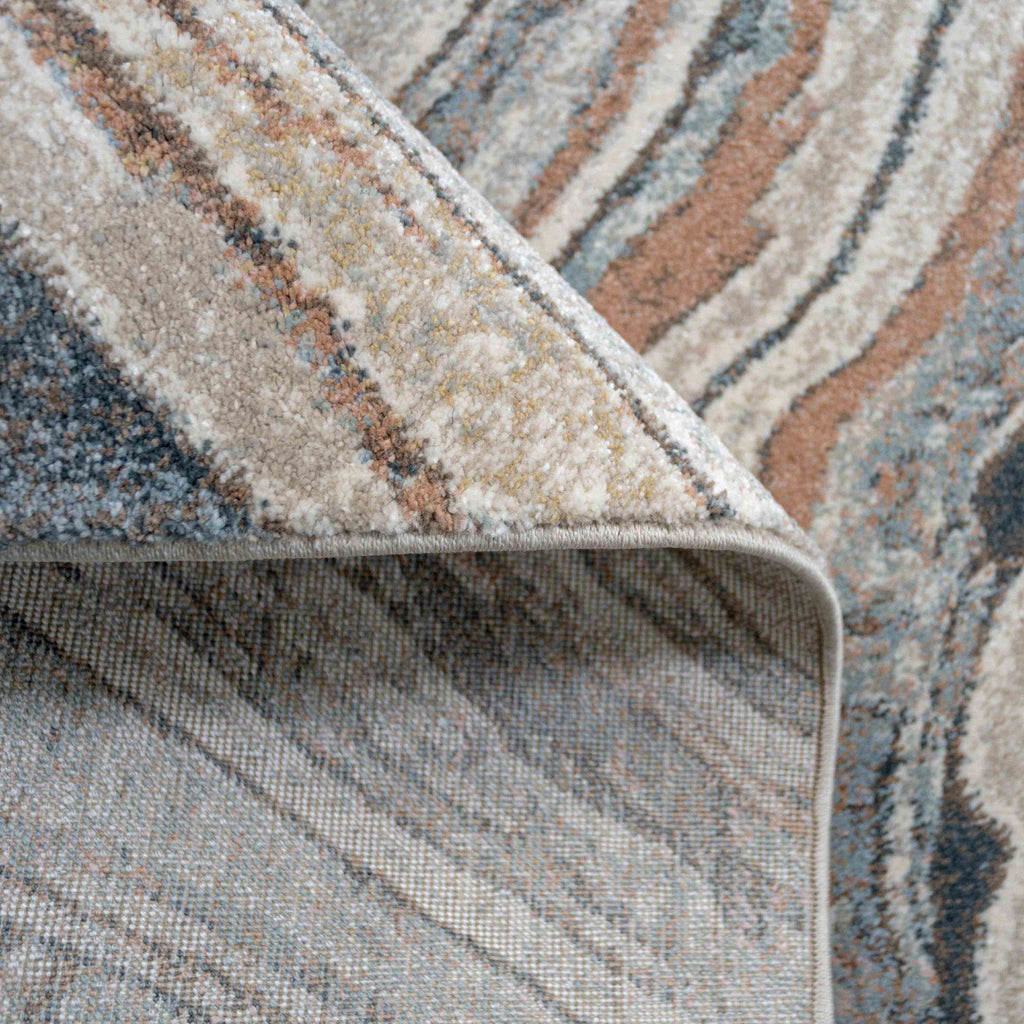 Soft Modern Blue Natural Waves Living Room Rugs