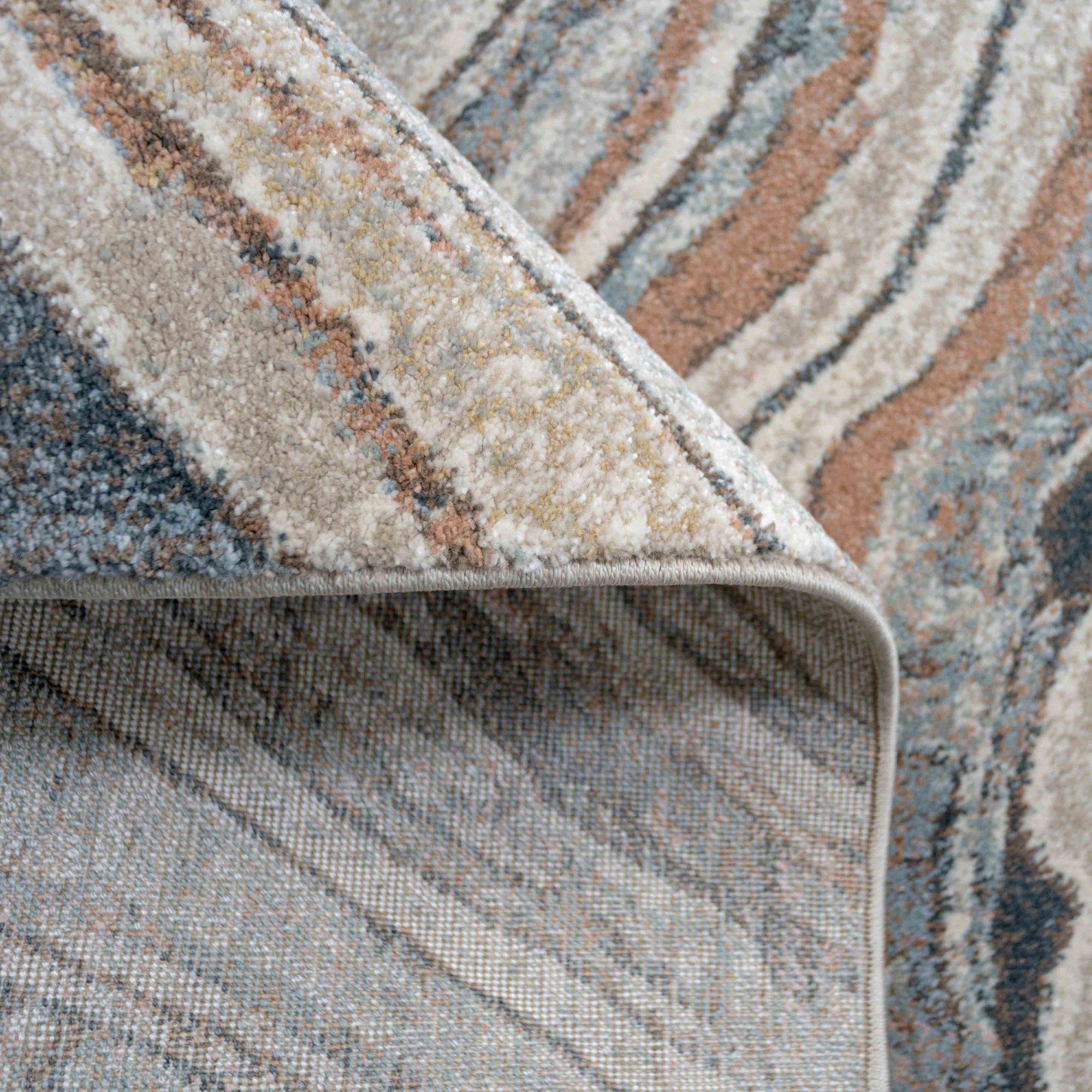 Soft Modern Blue Natural Waves Living Room Rugs
