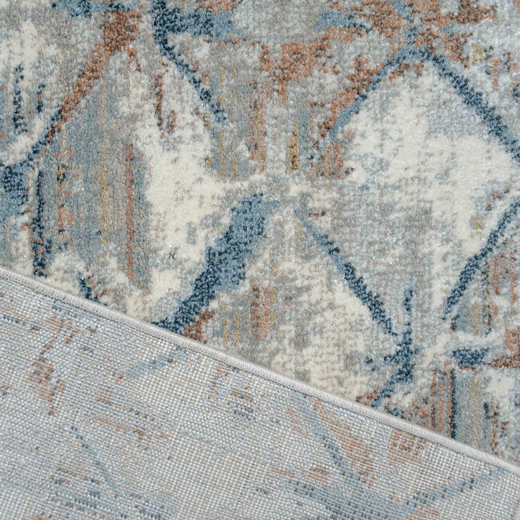 Blue Distressed Waves Runner Rug - Laurie