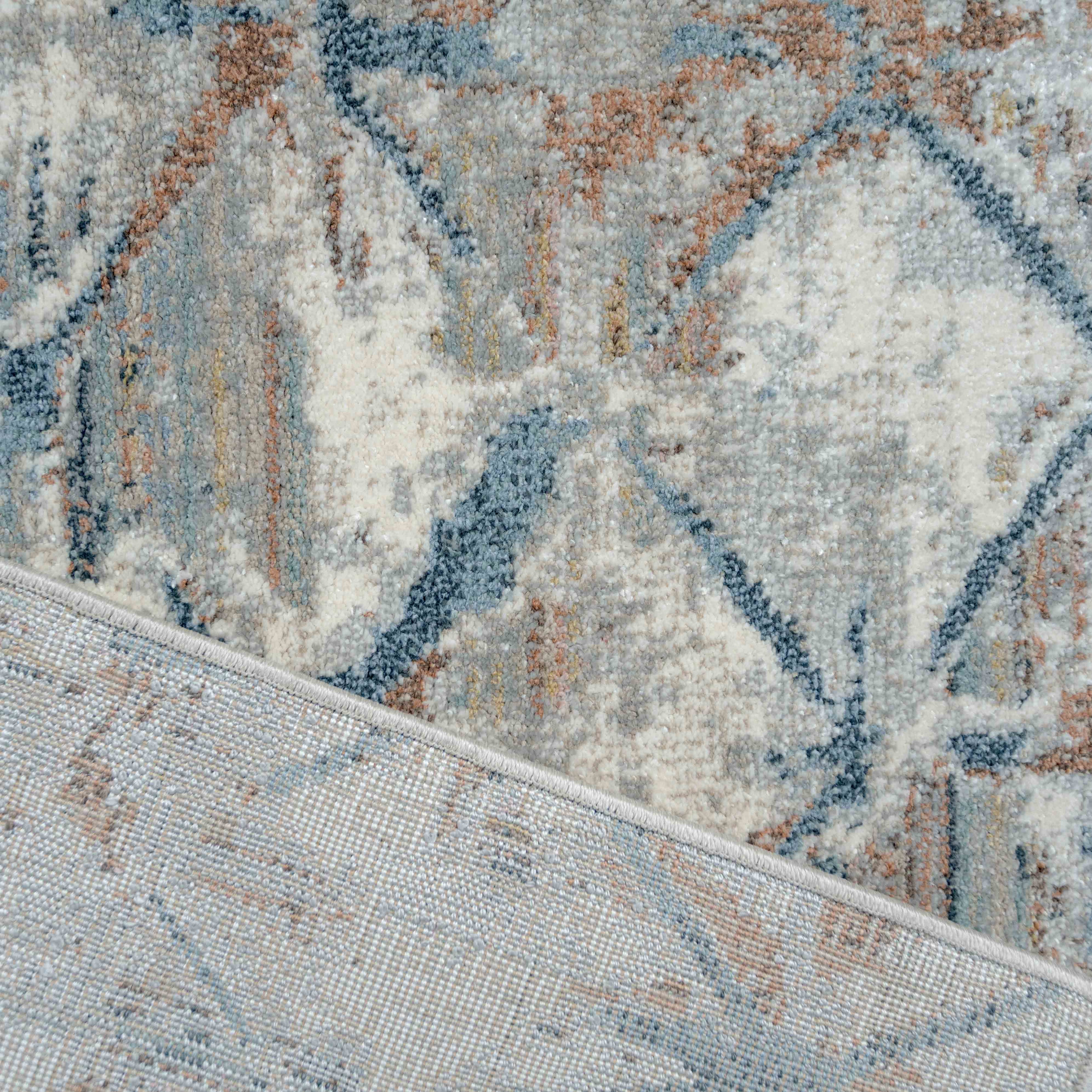 Blue Distressed Waves Runner Rug - Laurie