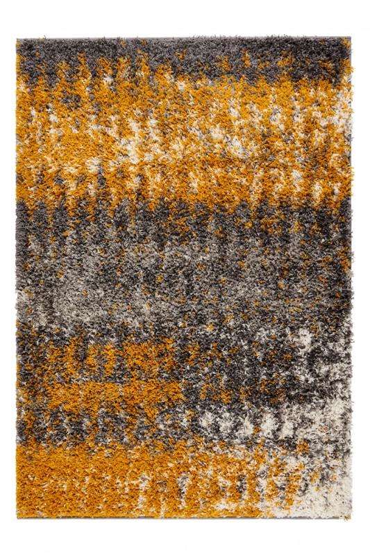Ochre Distressed Textured Shaggy Runner Rug