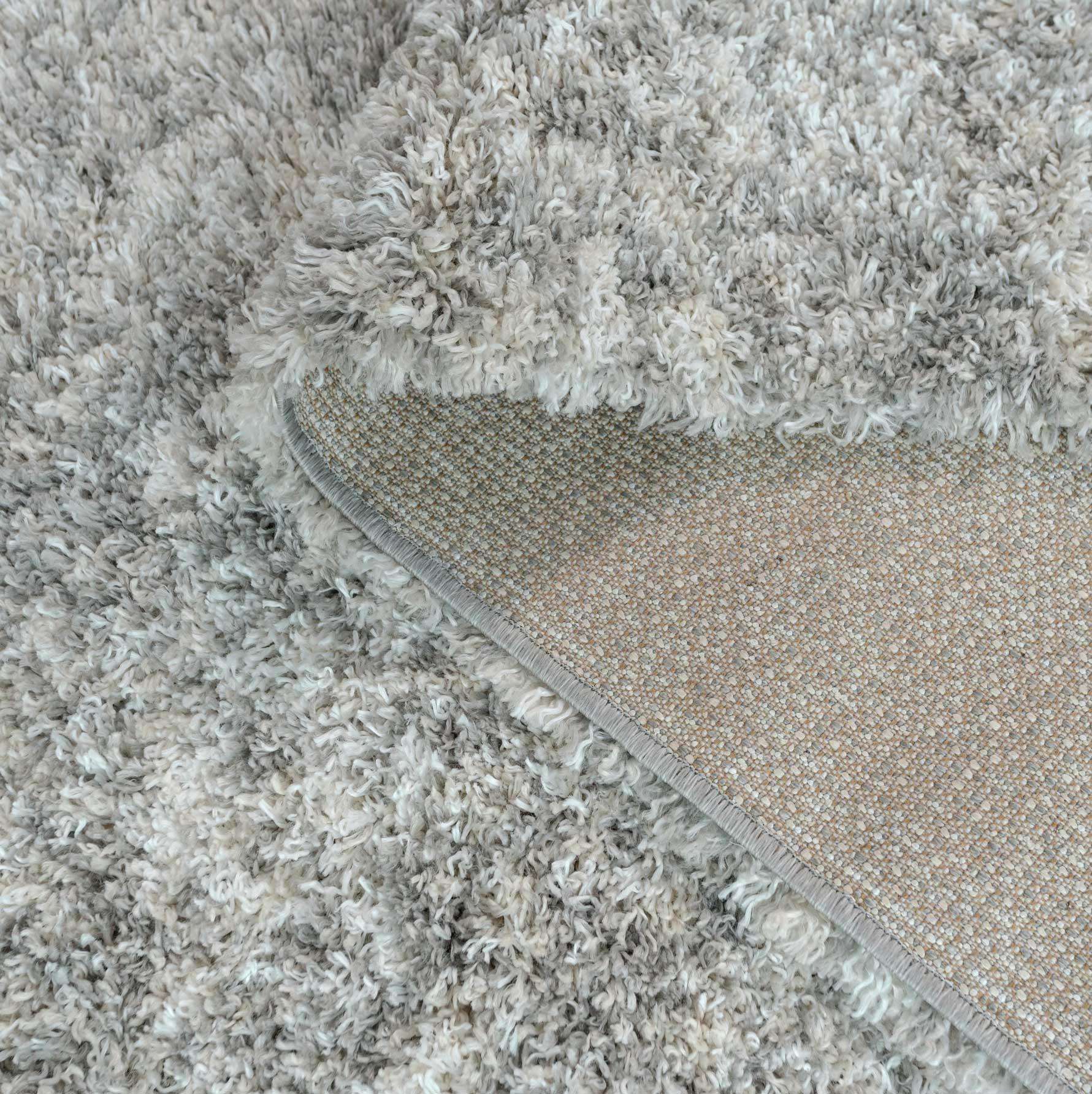 Soft Mottled Silver Shaggy Area Rug
