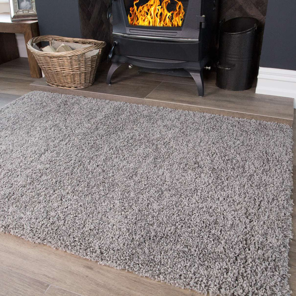 Silver Shaggy Runner Rug