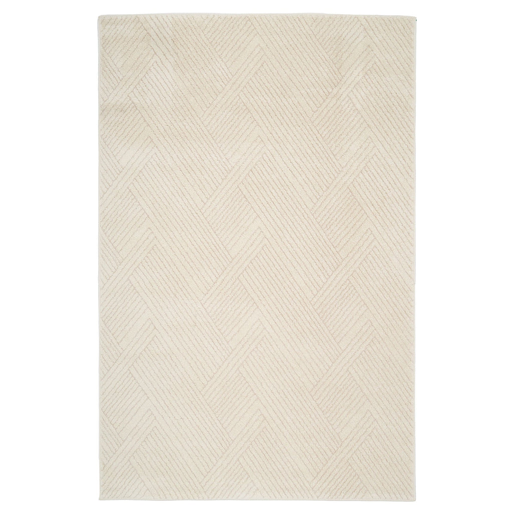 Cream Carved Area Rug - Affa