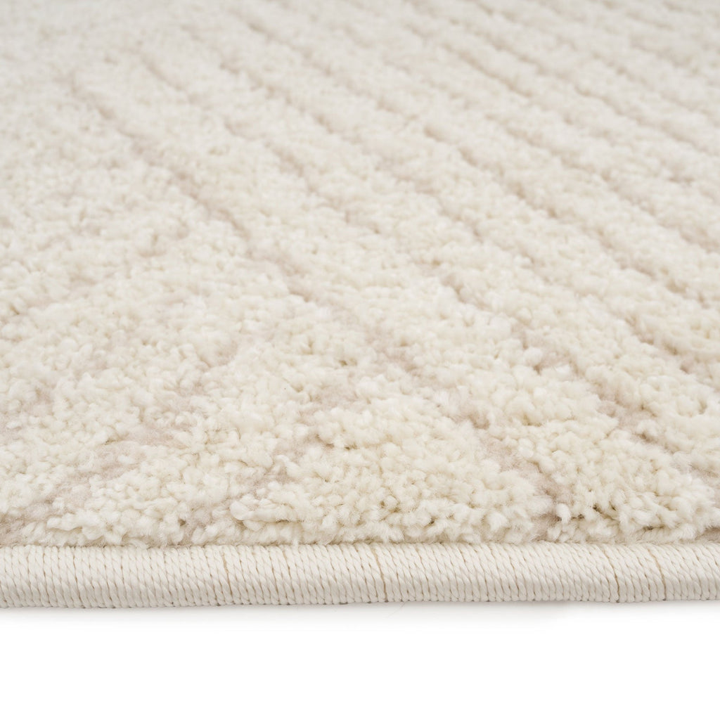 Cream Carved Area Rug - Affa