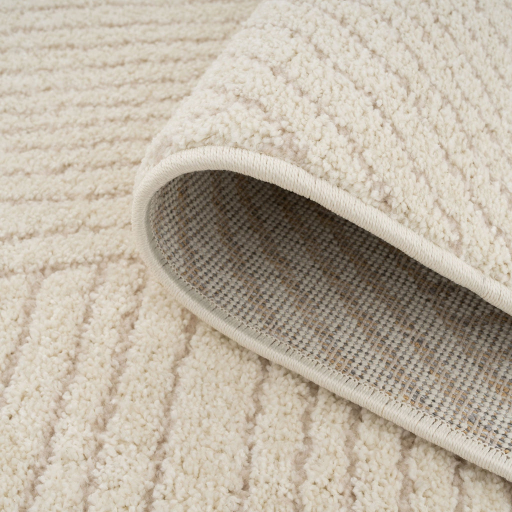 Cream Carved Area Rug - Affa